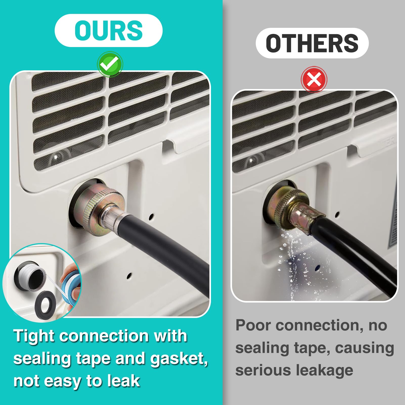 Leakproof Dehumidifier Drain Hose 3/4'' Fht   12 Ft Thickened Dehumidifier Hose With Rustproof Durable Connector, No Kink And Ea