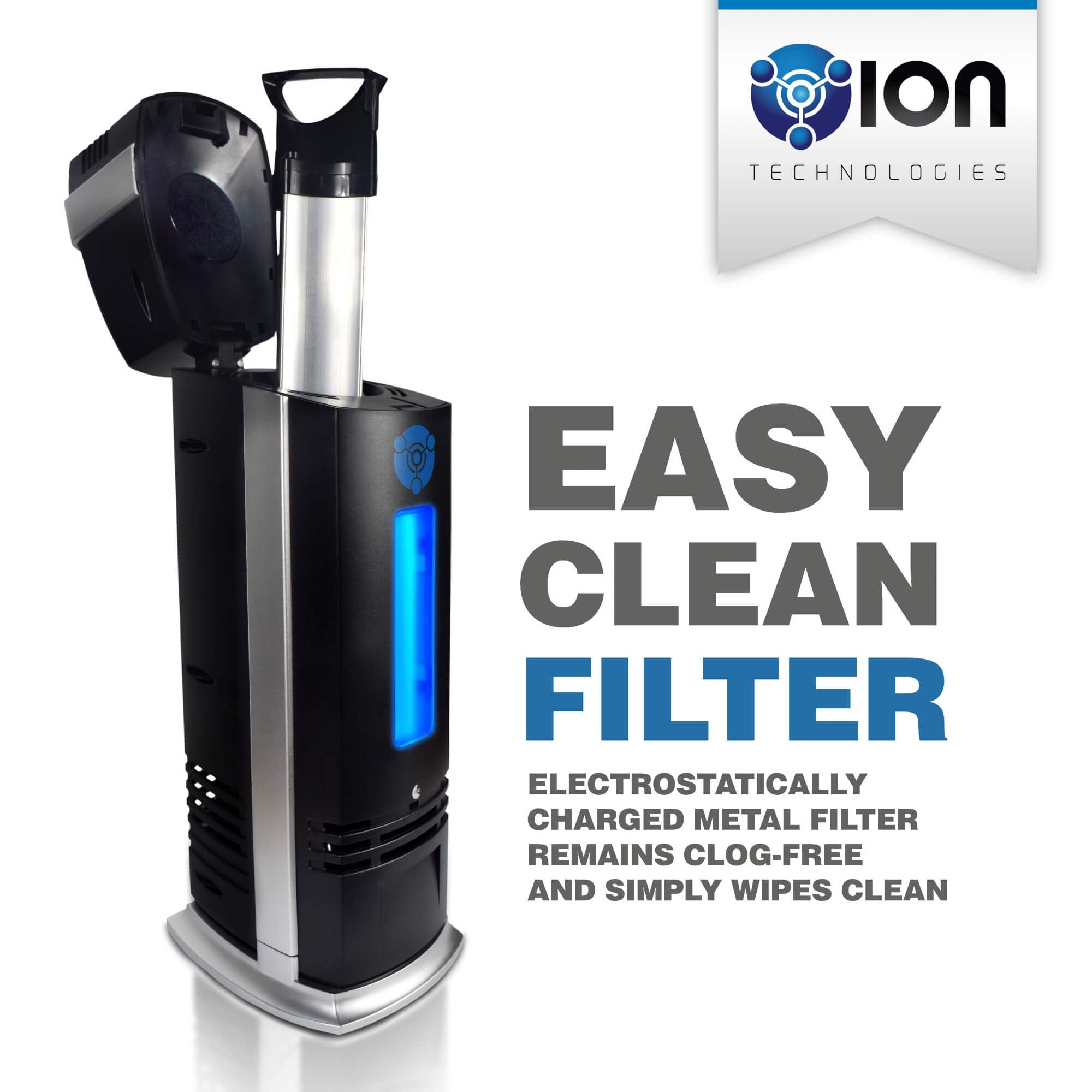 Oion Technologies B-1000 Permanent Filter Ionic Air Purifier Pro Ionizer With Uv-C, New (Black)