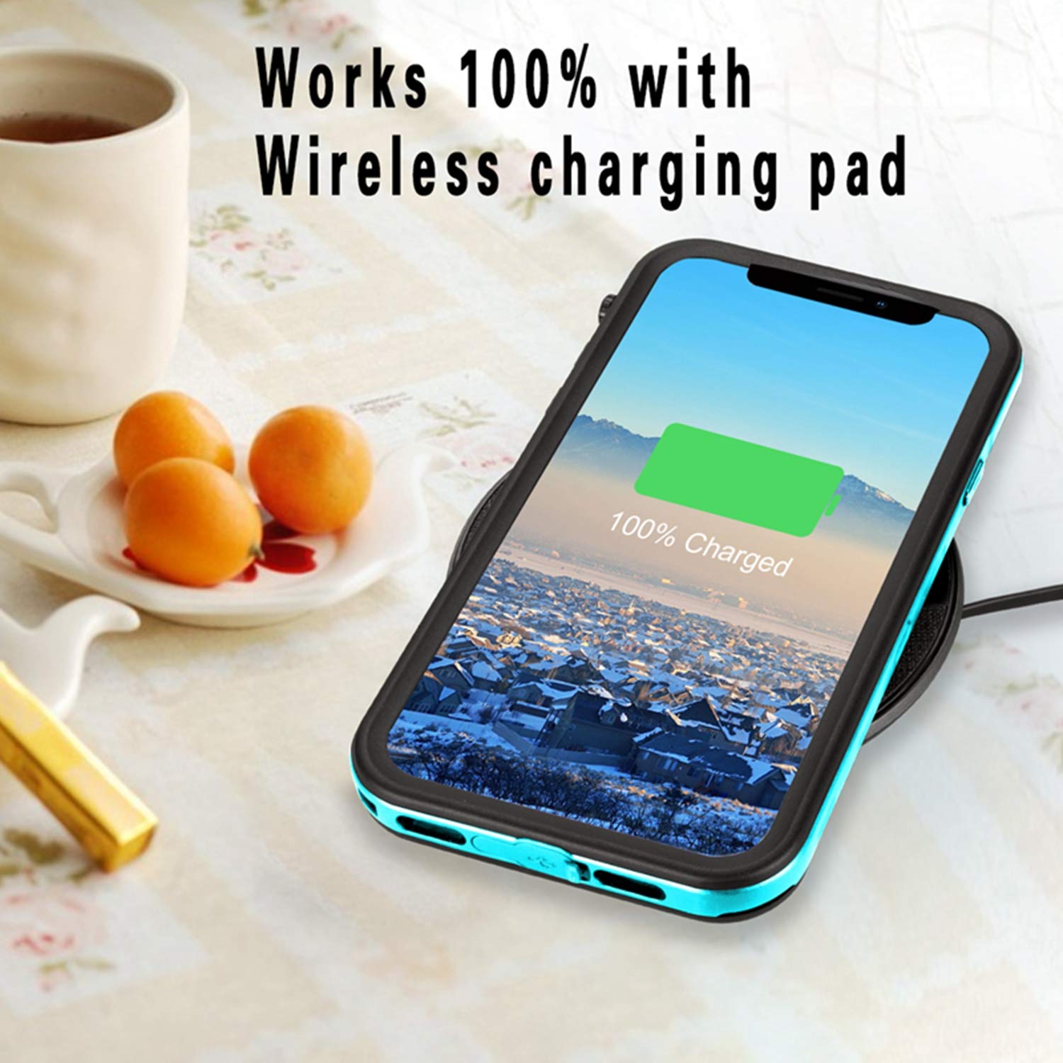 FXXXLTF iPhone XR Waterproof Shockproof Full-Body Protective Case KZ-02 Plastic Teal Clear