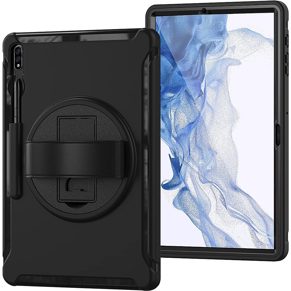 Saharacase Protection Hand Strap Series Case Cover For Samsung Galaxy Tab S8+ (2022) [Shockproof Bumper] Heavy Duty Rugged Prote