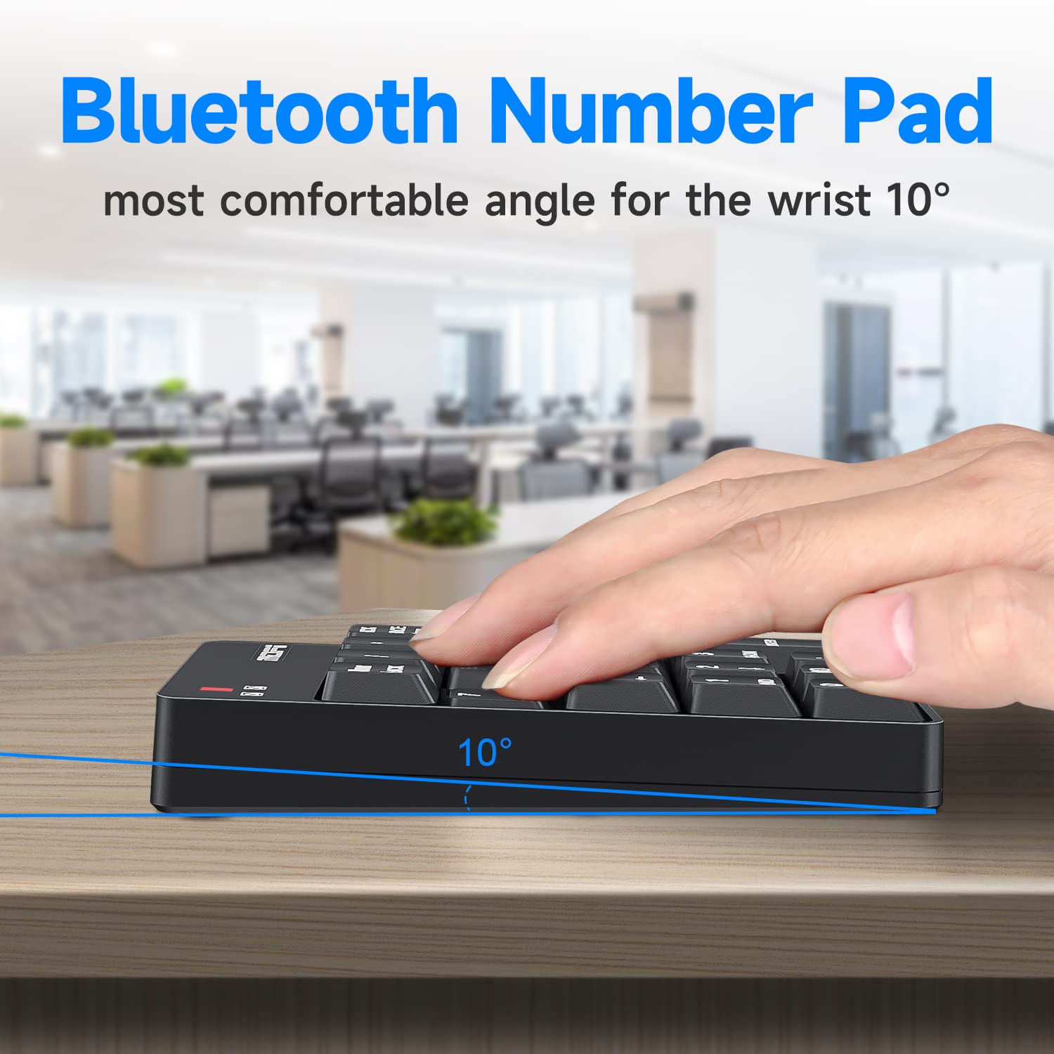 Mofii Bluetooth 5.1 Number Pad Wireless Numeric Keypad Silent 19 Keys Usb Keypads, Portable Financial Accounting Numpad 10 Key F