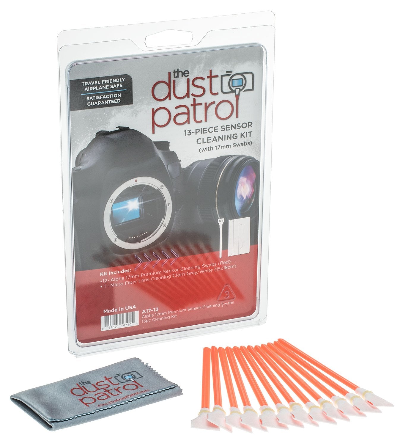 Alpha 17Mm Sensor Cleaning Swabs (12Pk) (Red)