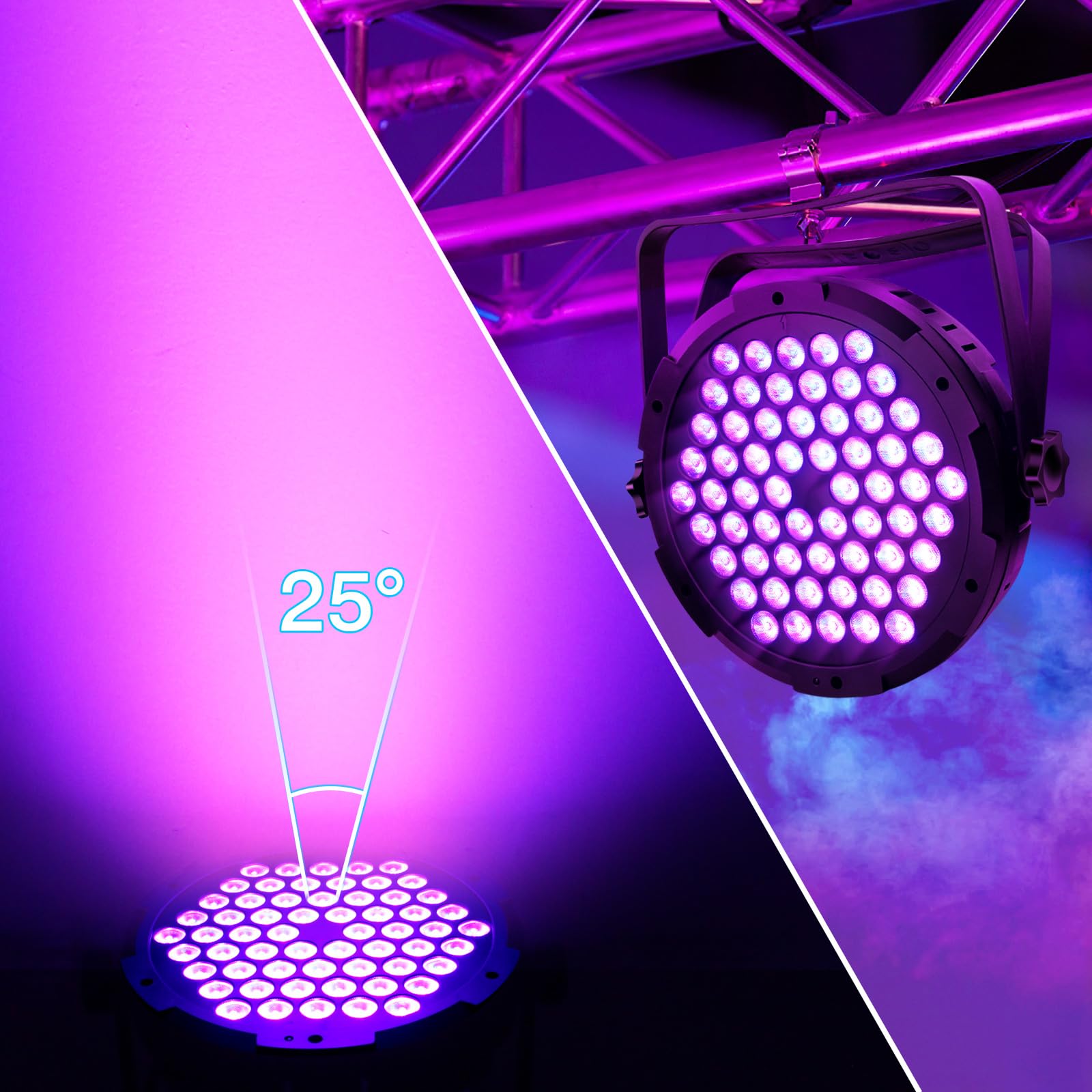90W 60Leds Par Lights 4Pack   Rgb Stage Par Lights Sound Activated By Remote & Dmx Control Uplights For Events Church Wedding Mu