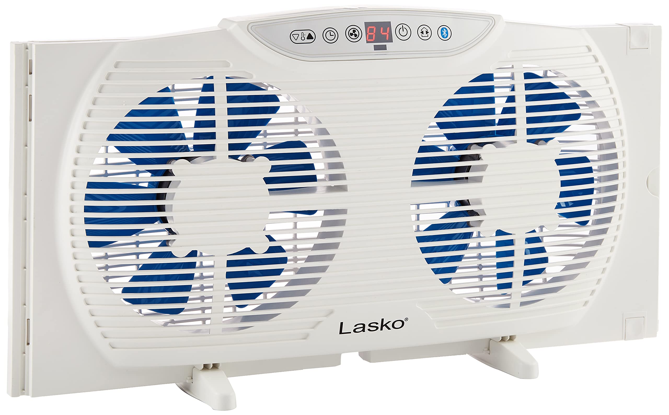Lasko W09560 Bluetooth Enabled Twin 9 Inch Window Fan With Independent Electrically Reversible Intake & Exhaust Motors With Ther