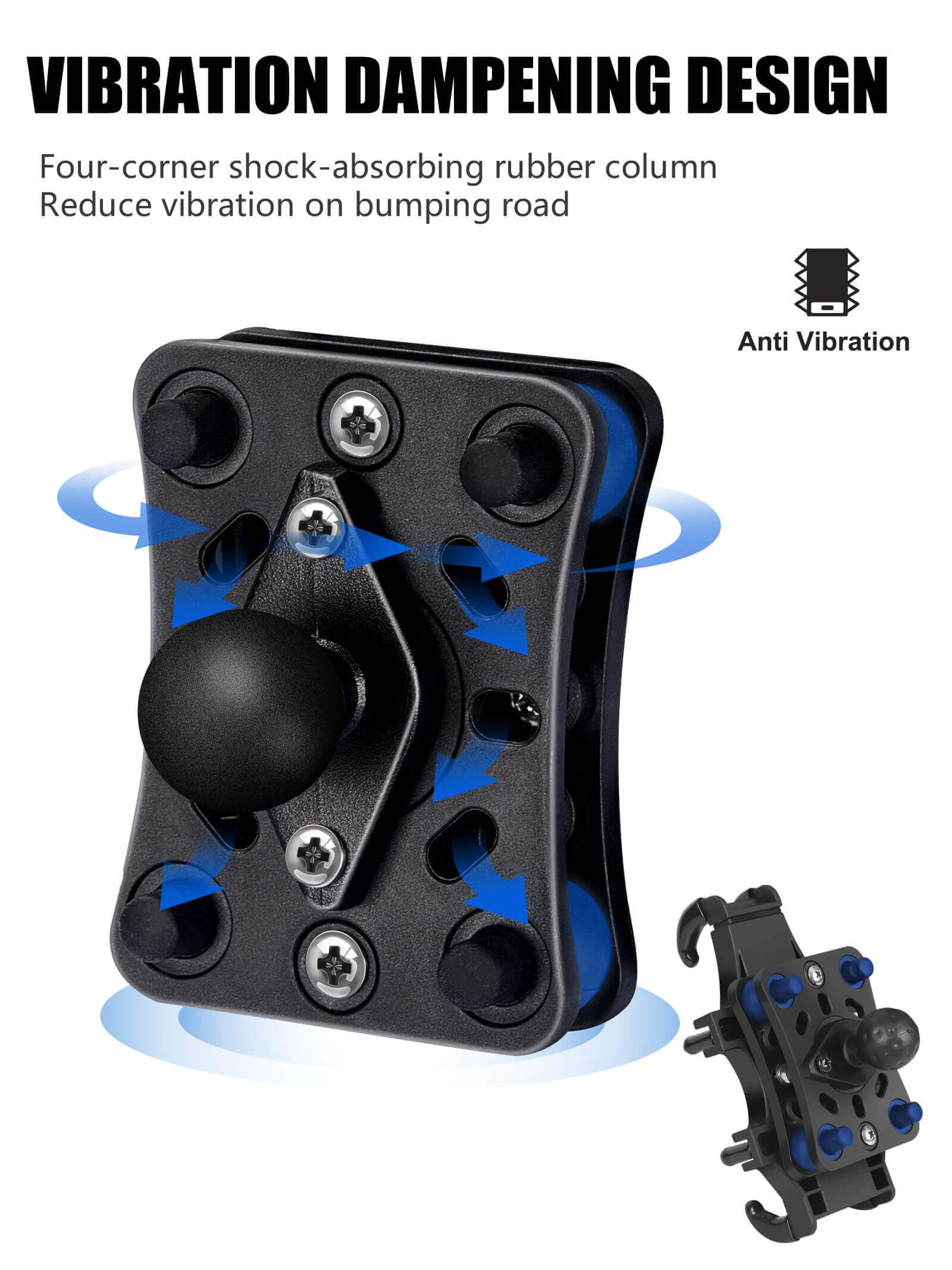 Zidiyoruo Motorcycle Atv Phone Holder, Aluminum Heavy Duty Phone Mount For Motorcycle Universal 7/8'' 9/8'' Handlebars, Fit For