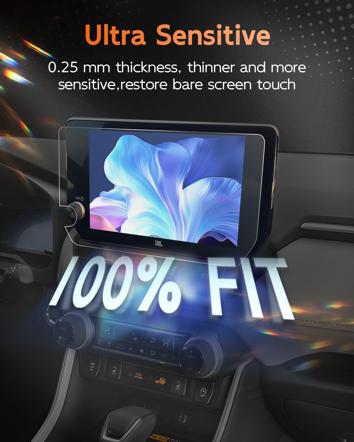 (2Pcs) Anti Reflection Rav4 Screen Protector For 2023 2024 2025 Toyota Rav4 Limited/ Xse/ Se /Trd/ Off Road 10.5' Touchscreen Cover For Rav 4 Accessories 2023 2024 2025 Radio Display  Ultra Clear Anti Glare 2Pcs 10.5'