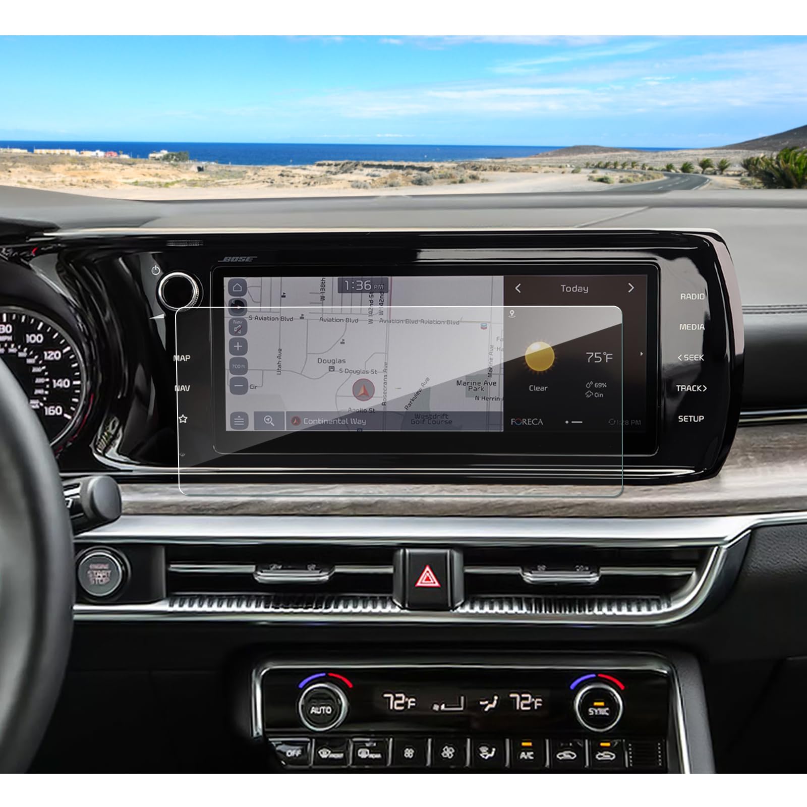 Coleya Anti Glare Matte Screen Protector For 2021 2024 Kia K5 (Gt Line/Ex/Gt) 10.25 Inch Touch Screen, 9H Hardness Tempered Glas