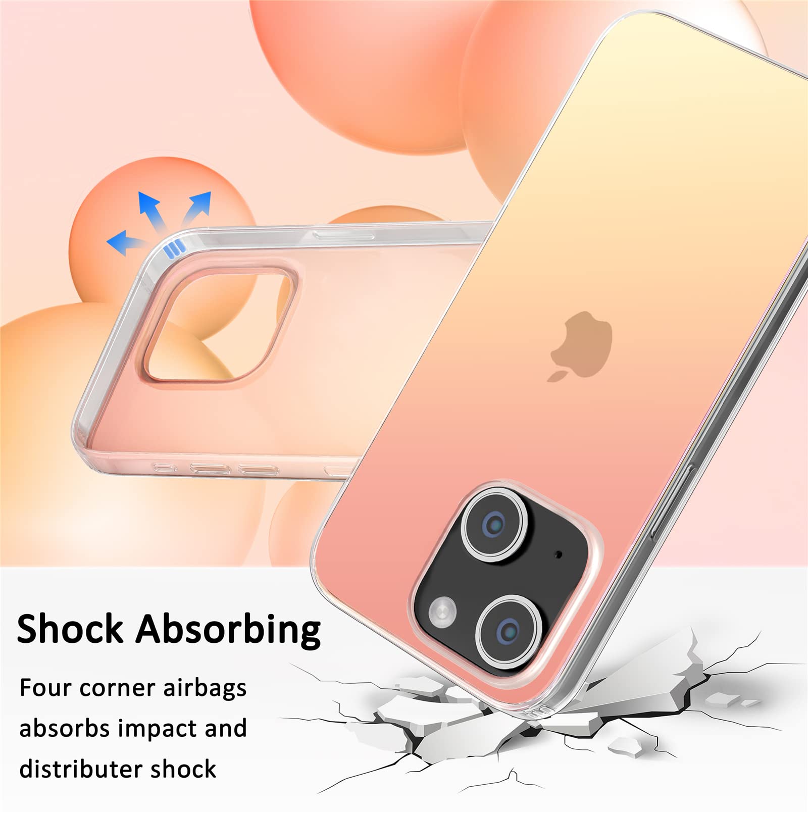 I-MGAE-IN-AR iPhone 13 Case Shockproof Laser Glitter Bling TPU PC Holographic Matte SJK-042-13