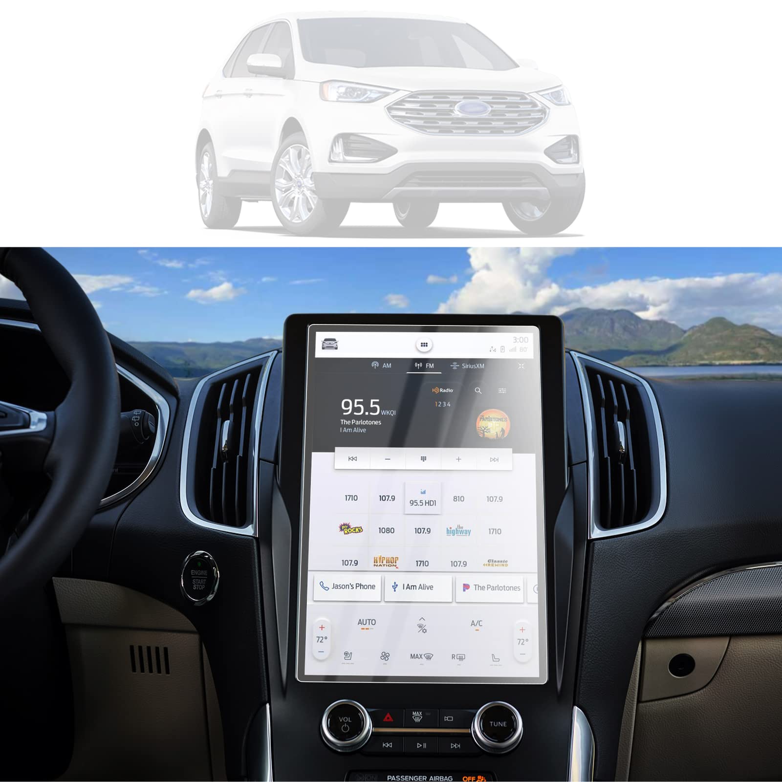 Luwu For 2021 2024 Ford Edge Sync4 Screen Protector 12Inch 2023 2024 Ford Edge Accessories Infotainment Display Ford Edge Screen Protector Foils Pet Plastic 2022 Ford Edge Touchscreen Protective