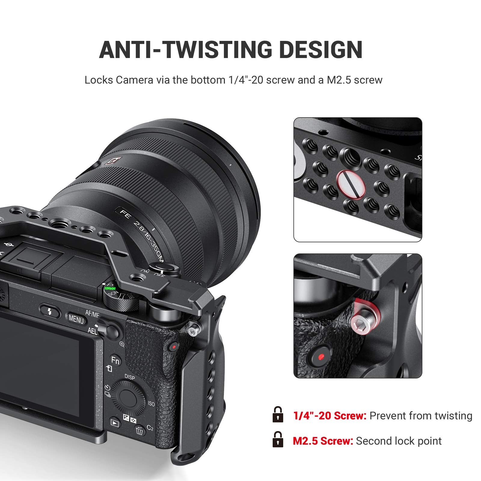 Smallrig Cage For Sony Alpha A6600/Ilce 6600 Mirrorless Camera With Cold Shoe Mounts - Ccs2493