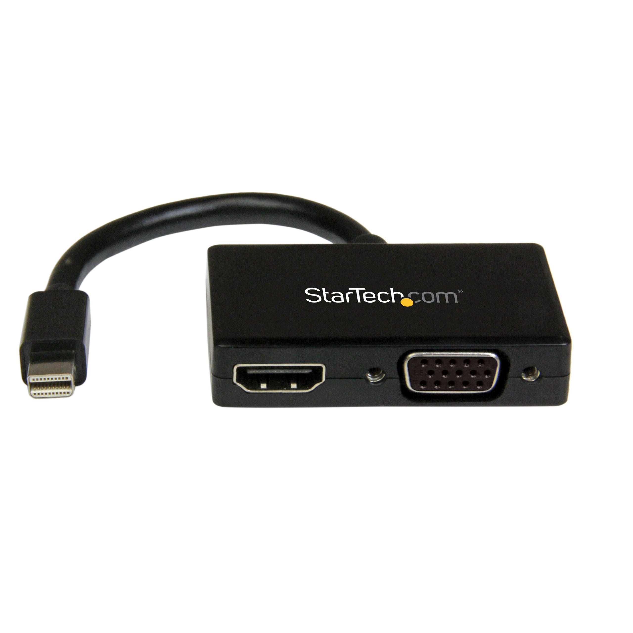 Startech.Com Mini Displayport To Hdmi And Vga   2 In 1 Travel Adapter   Mini Displayport To Vga Adapter   Mini Dp To Hdmi Dongle