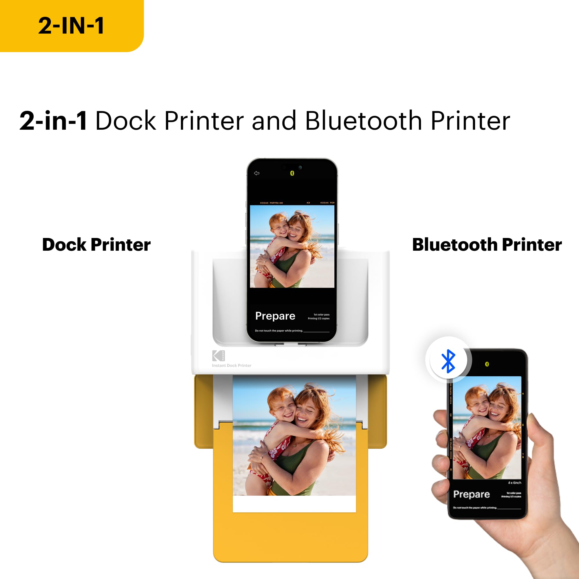 Kodak Dock Plus 4Pass Instant Photo Printer, 4X6 Inches, 50 Sheets Bundle