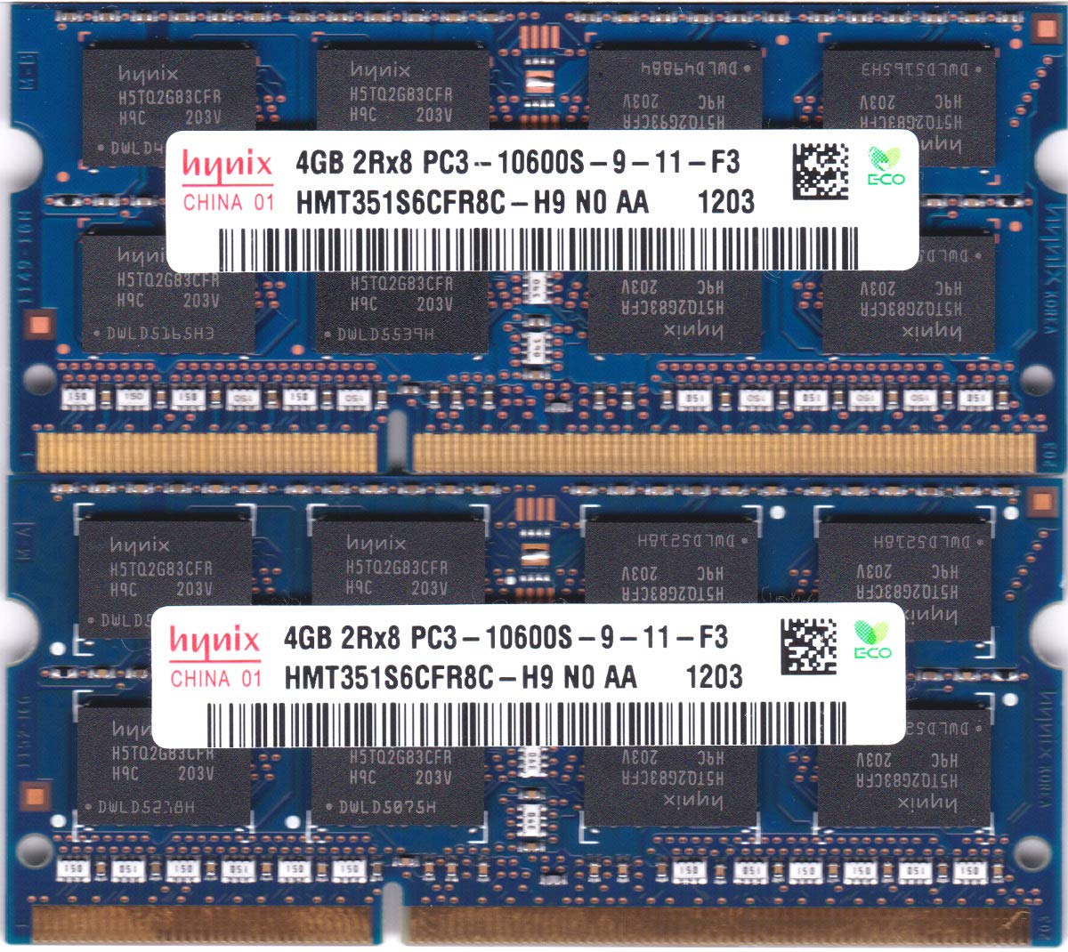 Hynix 8Gb 2 X 4Gb Pc3 10600S Ddr3 1333 Sodimm Laptop Memory Kit Lenovo 55Y3717