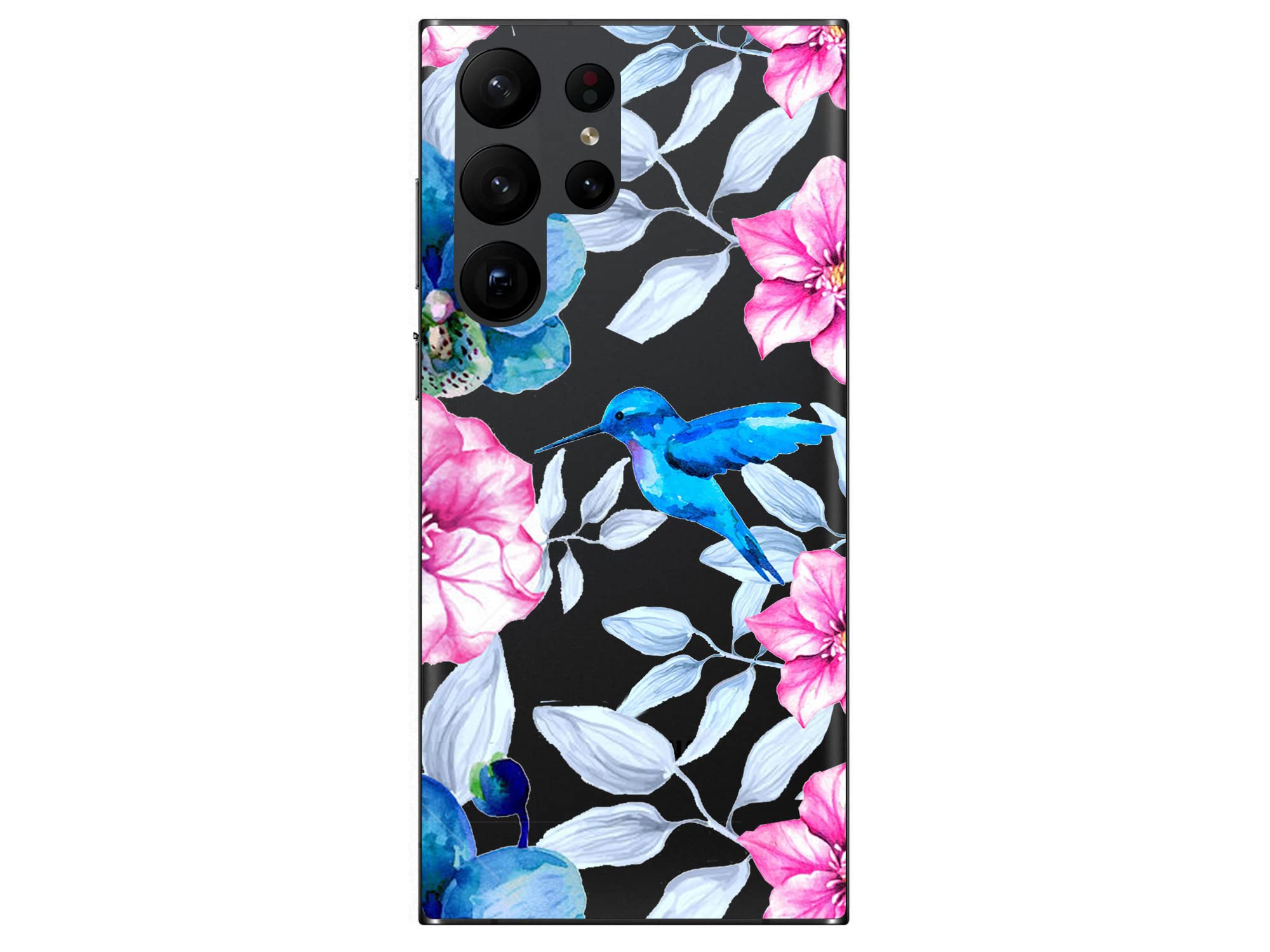 Blingy's Samsung Galaxy S23 Ultra Phone Case BL-S2309 Floral Bird Design TPU Hummingbird 6.8 Inch
