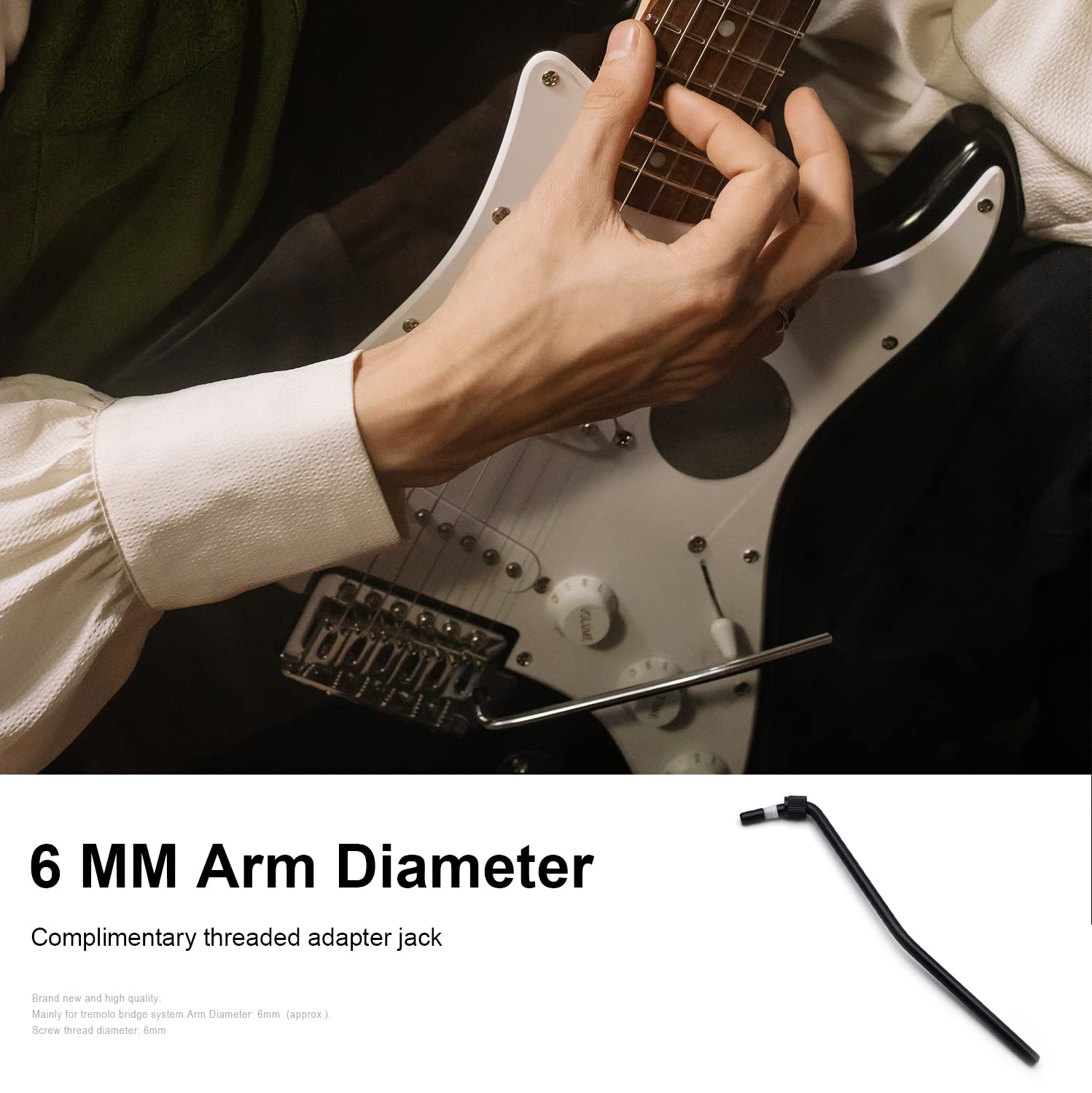 Maxcheer 6Mm Screw In Electric Guitar Tremolo Arm Whammy Bar Thread Whammy Bar For Floyd Rose Tremolo System, Electric Guitar Re