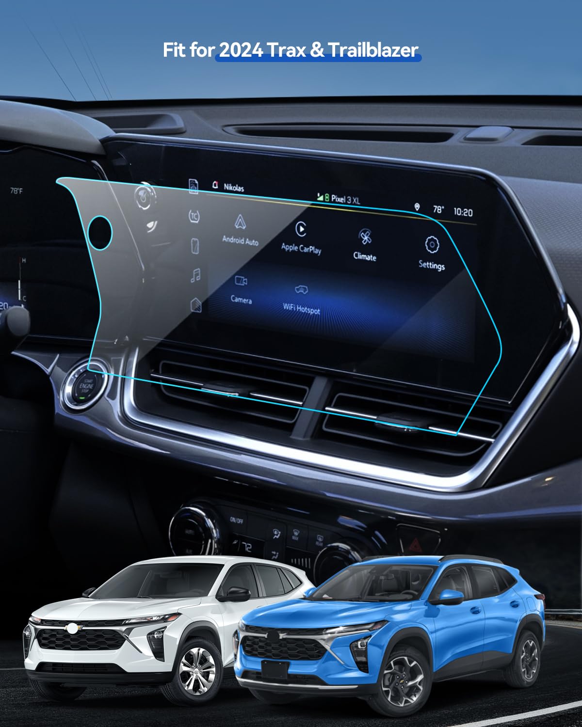 Lantu Car Screen Protector For 2024 Trax (Lt, 2Rs, Activ) & Trailblazer (Ls, Lt, Activ, Rs) Accessories Navigation Touchscreen P