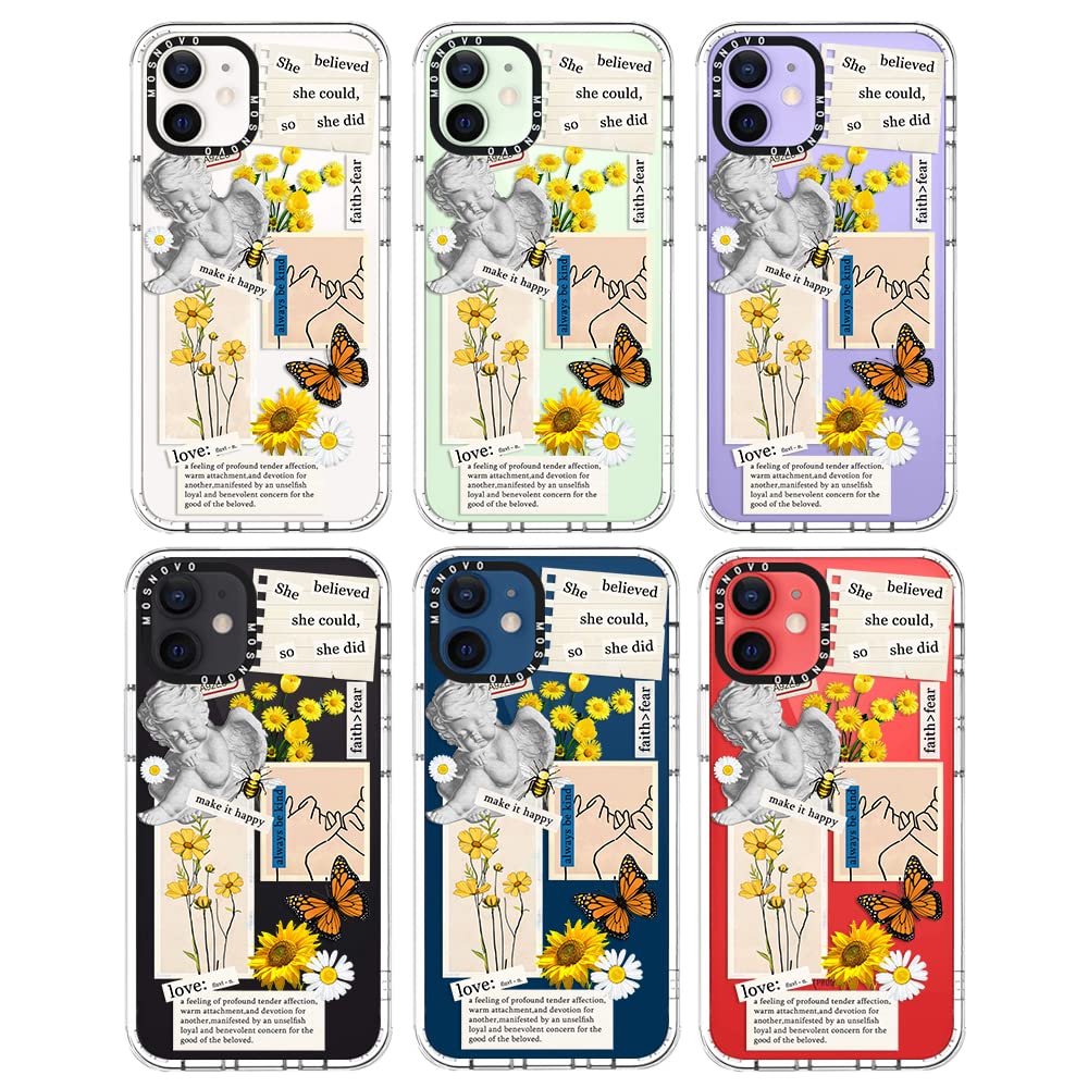 Mosnovo Case For Iphone 12 Mini, [Buffertech 6.6Ft Military-Grade Drop Protection] [Anti Peel Off Tech] Clear Tpu Bumper Phone C