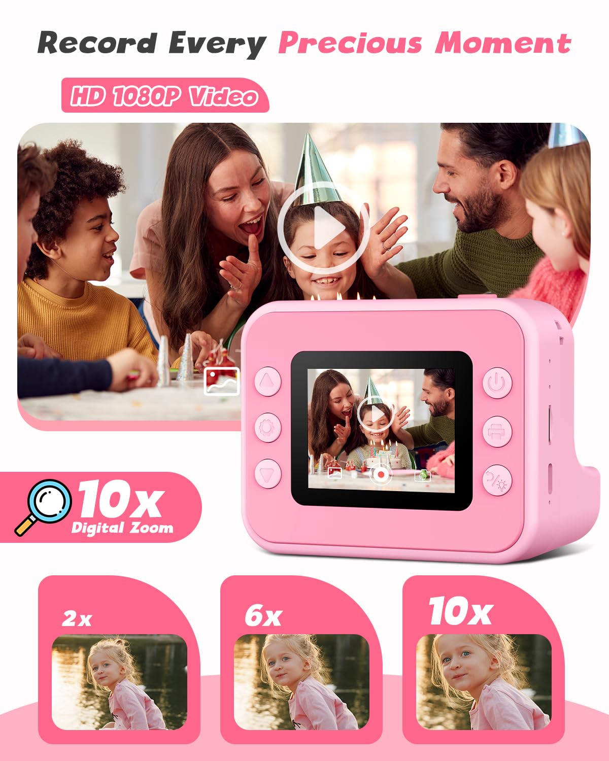 Letshaha Kids Camera Instant Print, 2.4 Inch Screen Instant Cameras For Kids, Christmas Birthday Gifts Toys Camera For Toddler G
