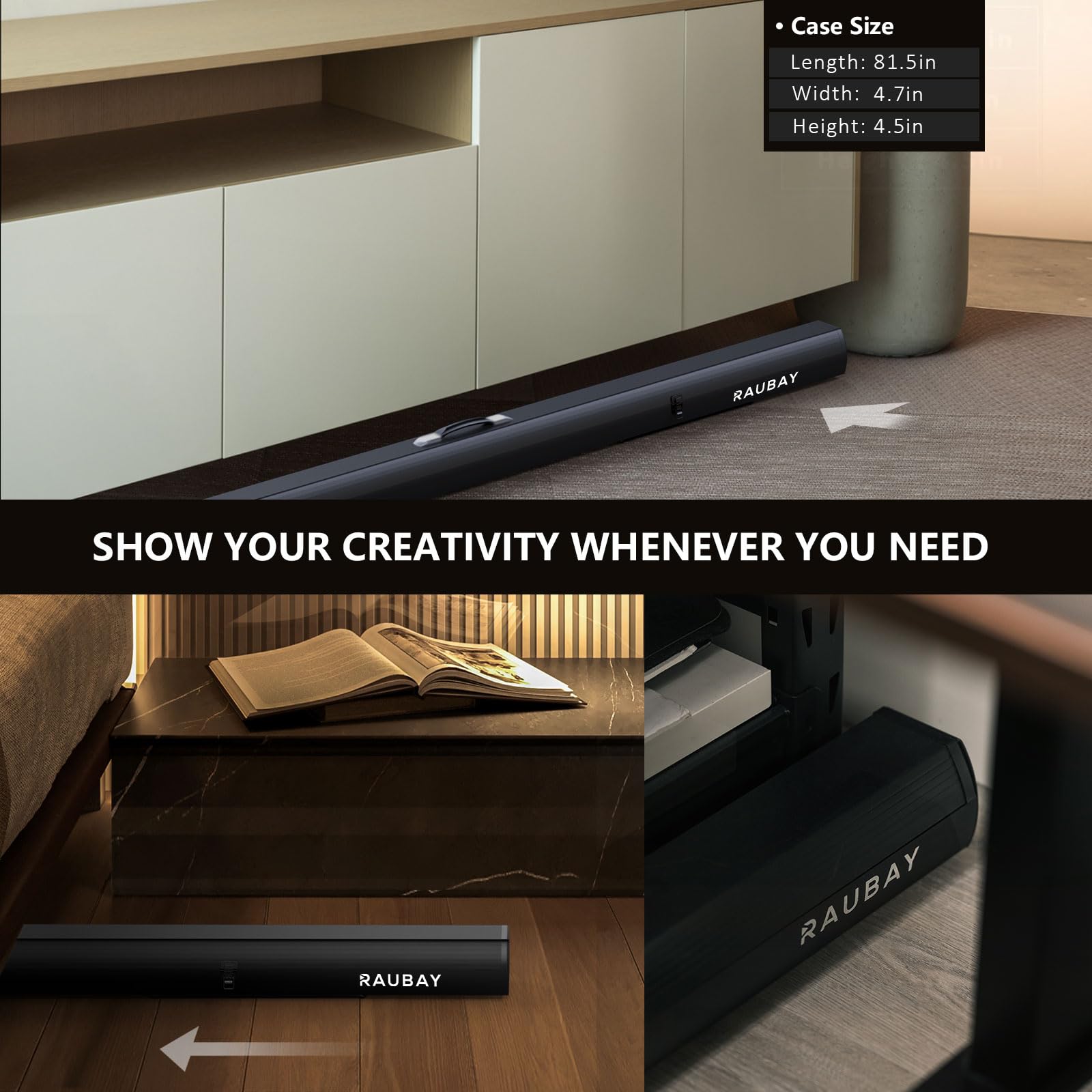 ?Wider Style? Raubay 78.7 X 78.7In Large Collapsible Black Backdrop Screen Portable Retractable Panel Photo Background With Stan