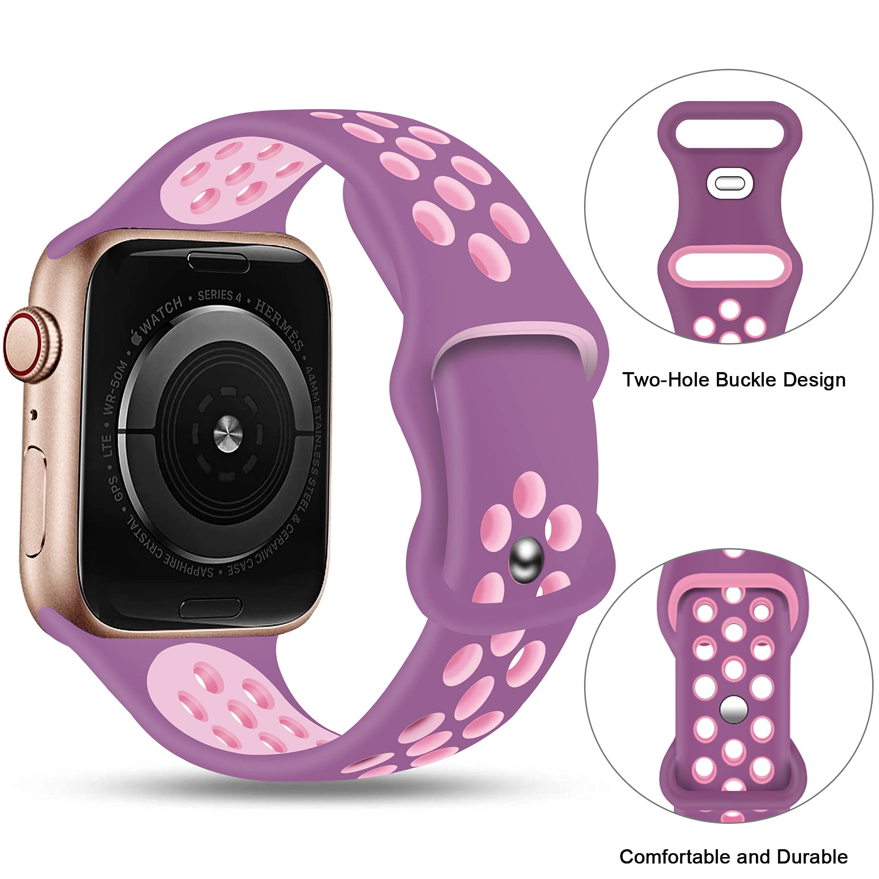 Svisvipa Sport Bands Compatible For Apple Watch Bands 38Mm/40Mm/41Mm/42Mm Series 10,Soft Silicone Sport Women Men Replacement St