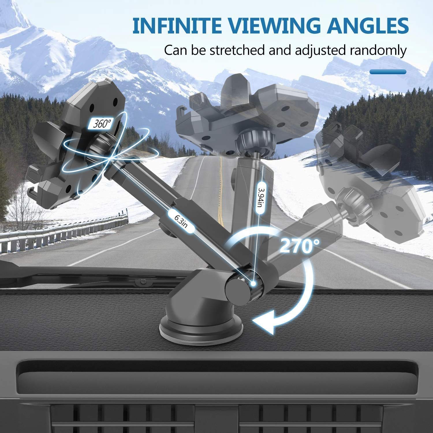 Phone Holder For Car,Universal Long Neck Car Mount Holder Compatible With Iphone Xs Xs Max Xr X 8 8 Plus 7 7 Plus S10 S9 S8 S7 S