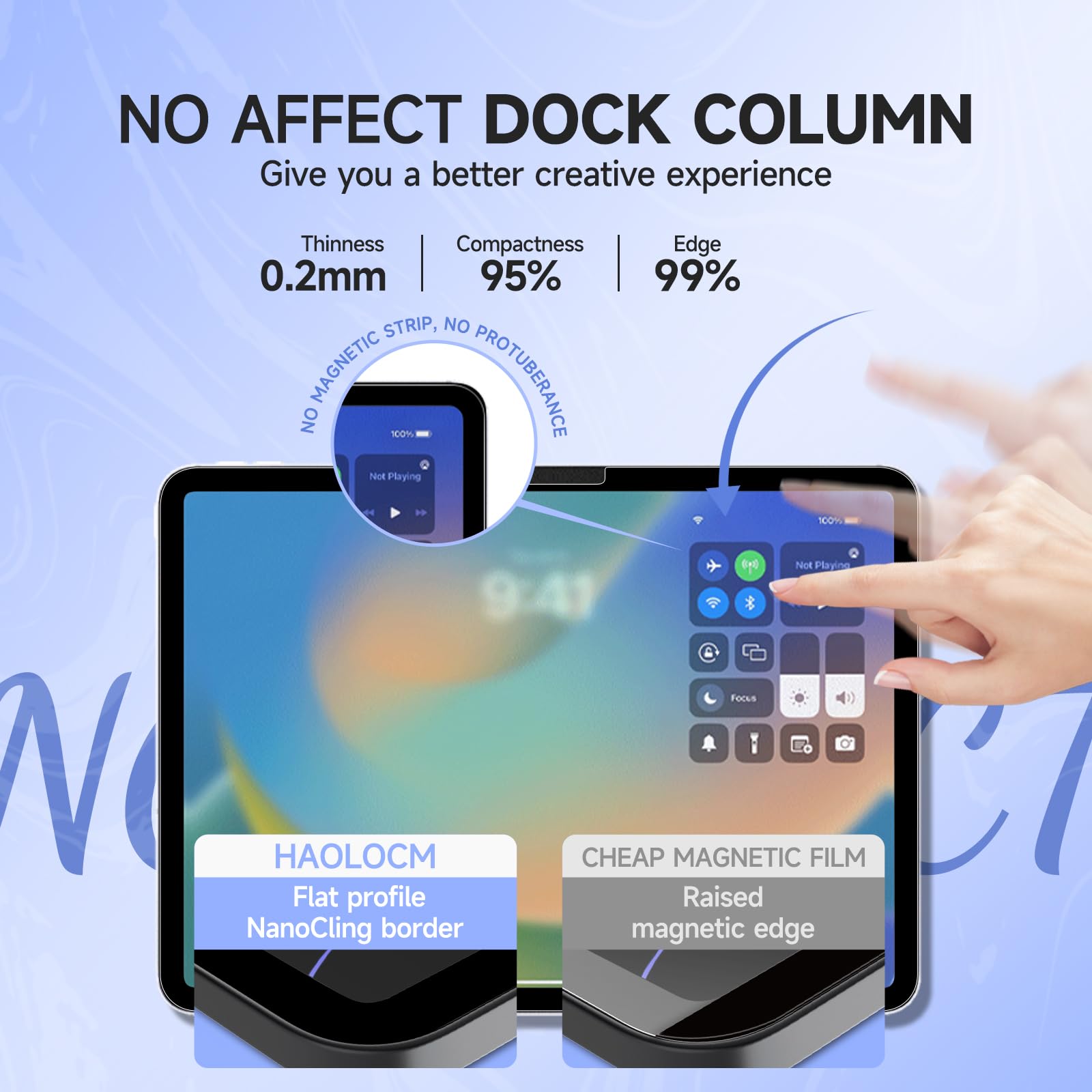 Haolocm Like Paper Screen Protector Ipad Pro 13 Inch 2024 M4 Removable Ipad Pro 13 Matte Screen Protector Anti Glare Blue Light