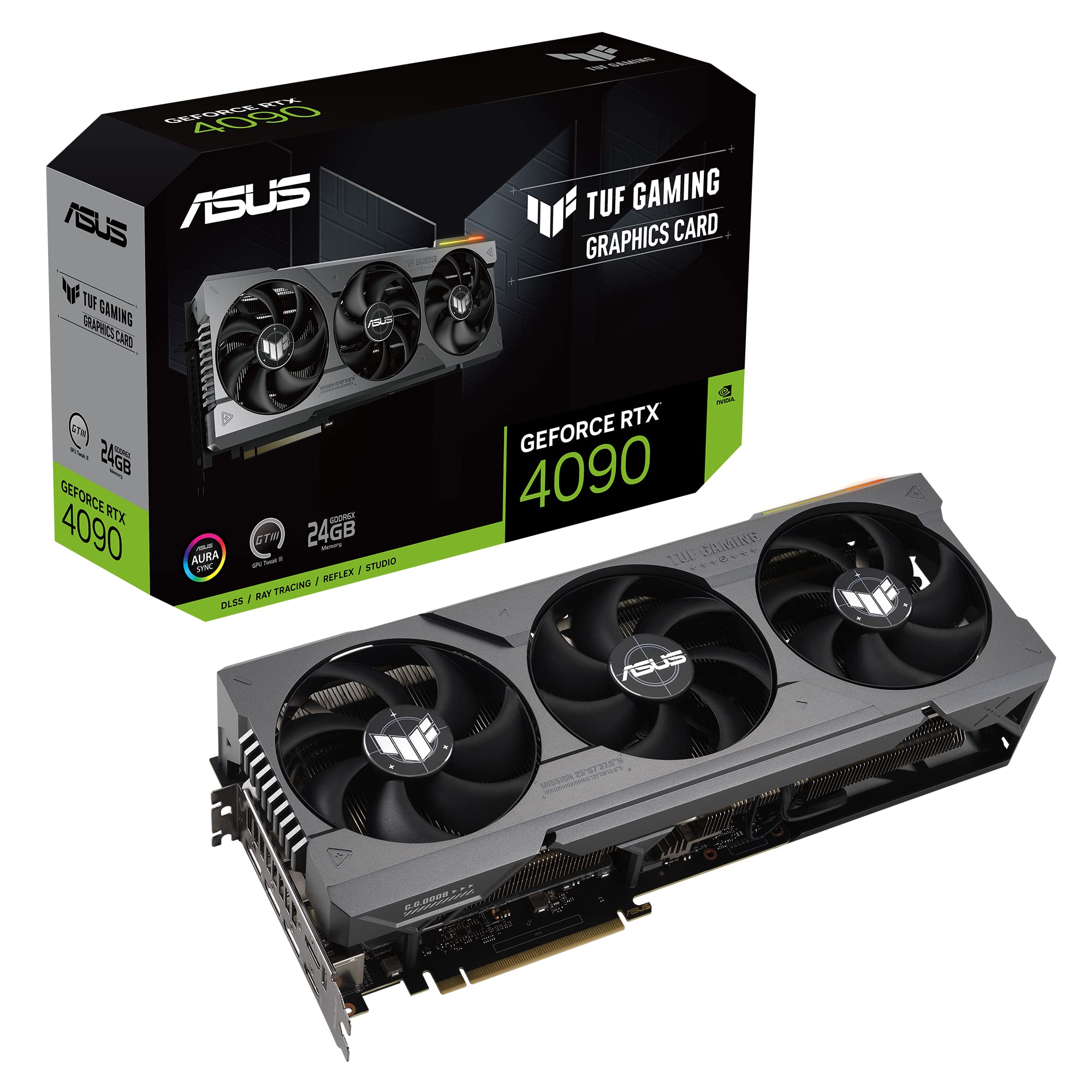 Asus Tuf Gaming Geforce Rtx 4090 Graphics Card (Pcie 40, 24Gb Gddr6X, Hdmi 21A, Displayport 14A)