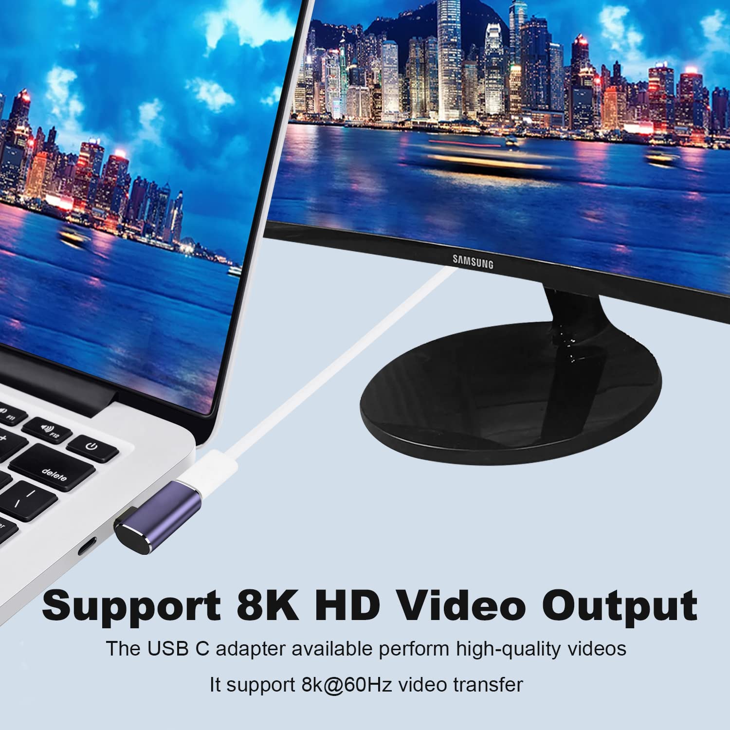 Areme 2 Pack Usb C Male To Female Adapter, 90 Degree Right Angle 100W Type C Extender Adapter For Thunderbolt 4/3, Macbook Pro/Air, Laptop, Phones And More Type C Devices (Purple)