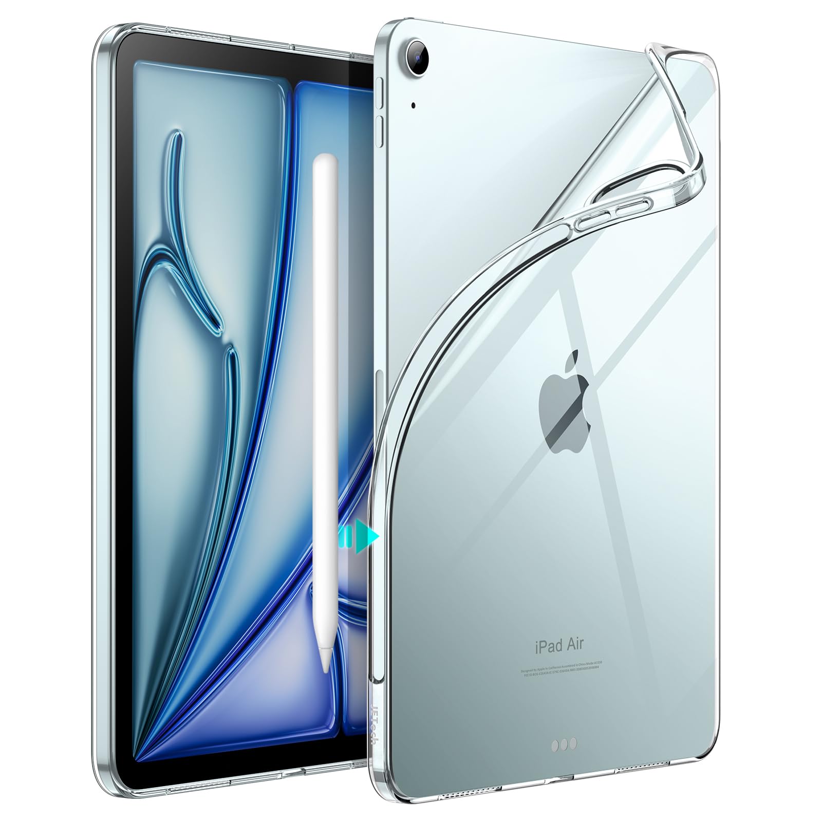 JETech Case for iPad Air 11-Inch M3/M2 (2025/2024), iPad Air 5/4 (10.9-Inch, 2022/2020 Model), Soft TPU Transparent Slim Shockpr