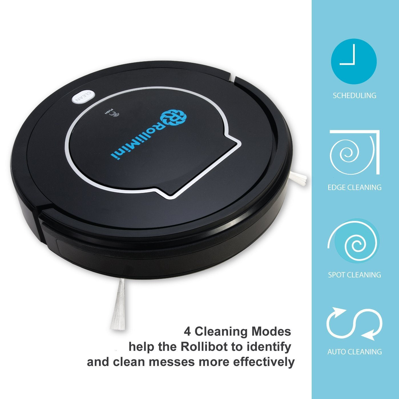 Rollibot Mini Bl100   Quiet Robotic Vacuum Cleaner. Robot Vacuum And Sweeper For Hard Surfaces