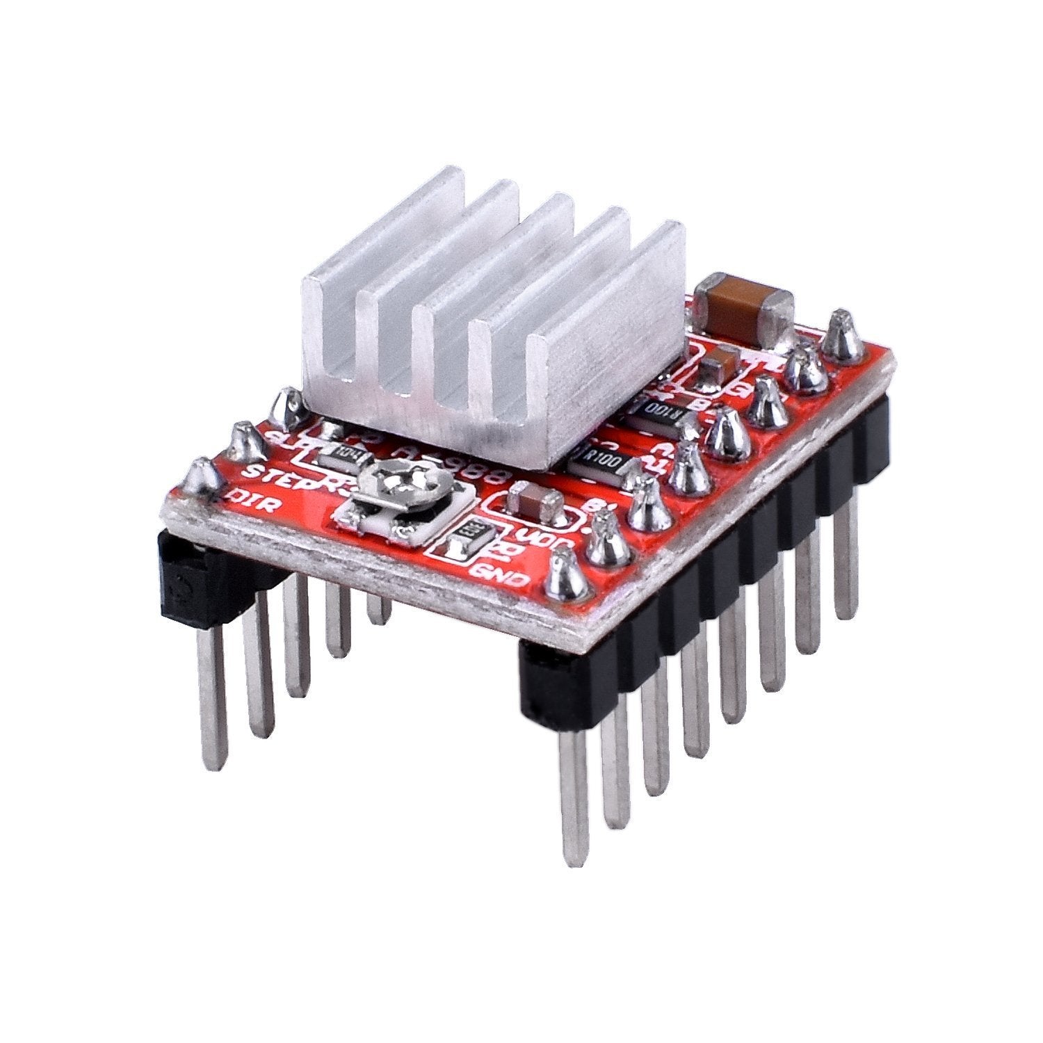 Hiletgo 5Pcs A4988 Stepstick Stepper Motor Driver Module With Heat Sink For 3D Printer Reprap Suitable For Mendel Huxley Arduino