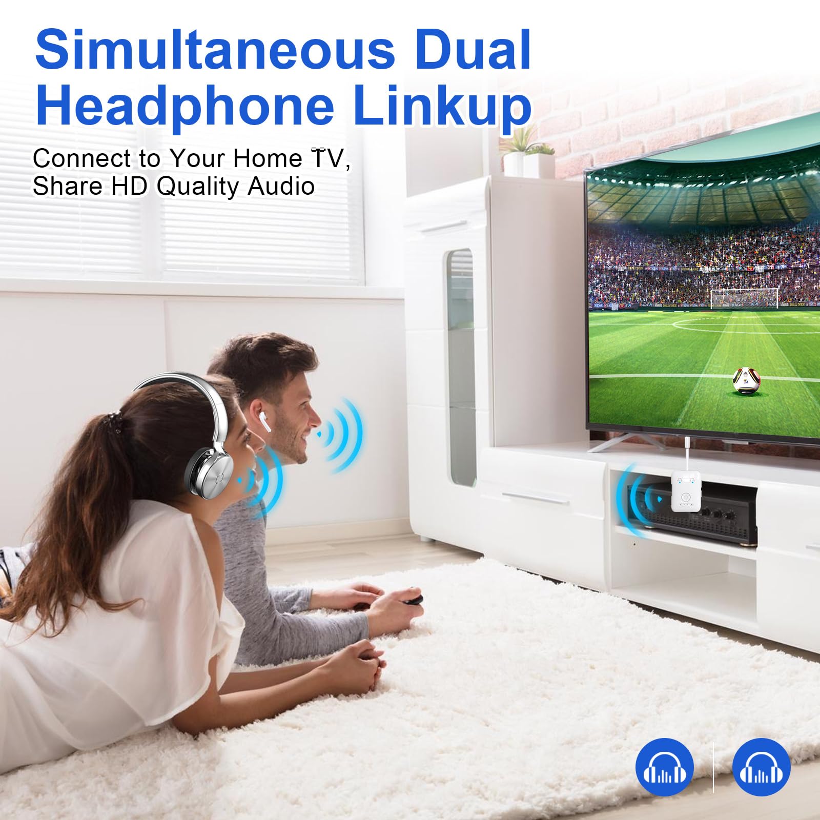 Premium Bluetooth 5.4 Transmitter, Airplane Wireless Adapter, Supports 2 Airpods/Headphones, Bluetooth Transmitter For Tv, Airpl