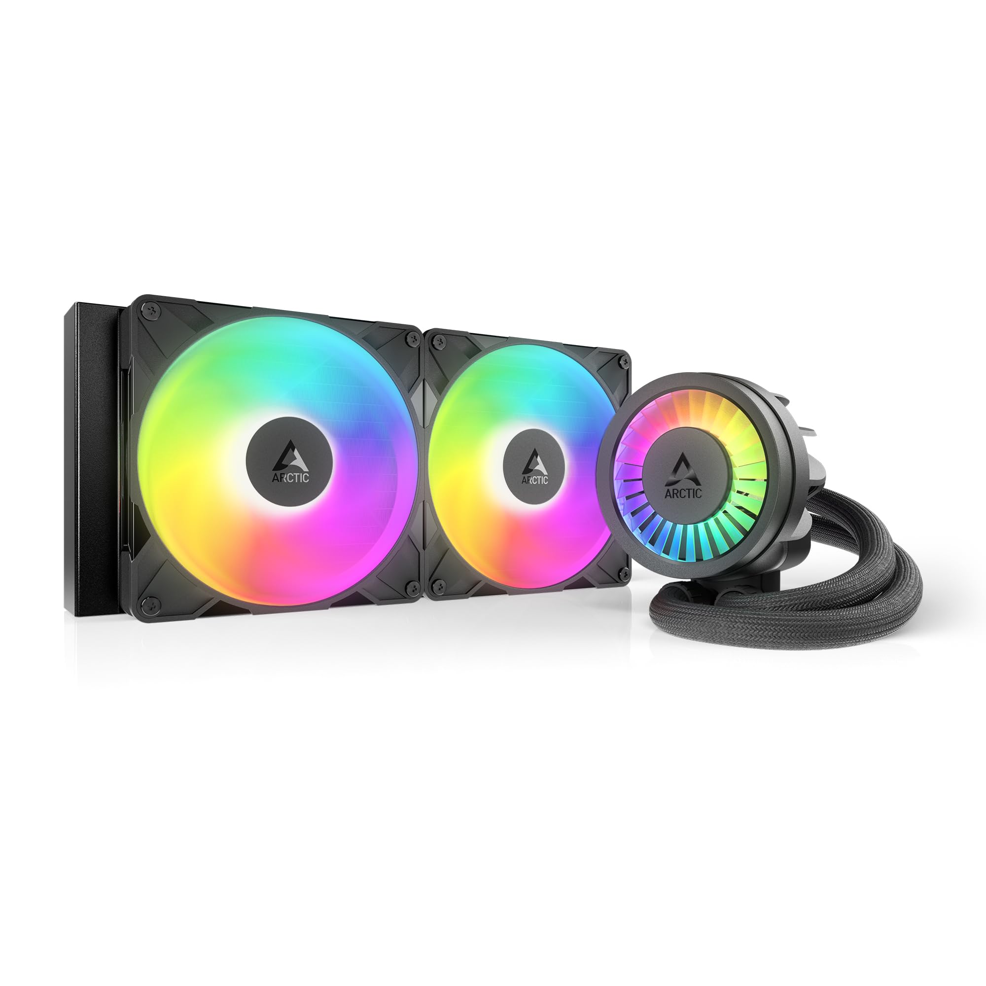 ARCTIC Liquid Freezer III Pro 280 A-RGB - AIO CPU Cooler, 2 x 140 mm Water Cooling, 38 mm Radiator, PWM Pump, VRM Fan, AMD AM5/A