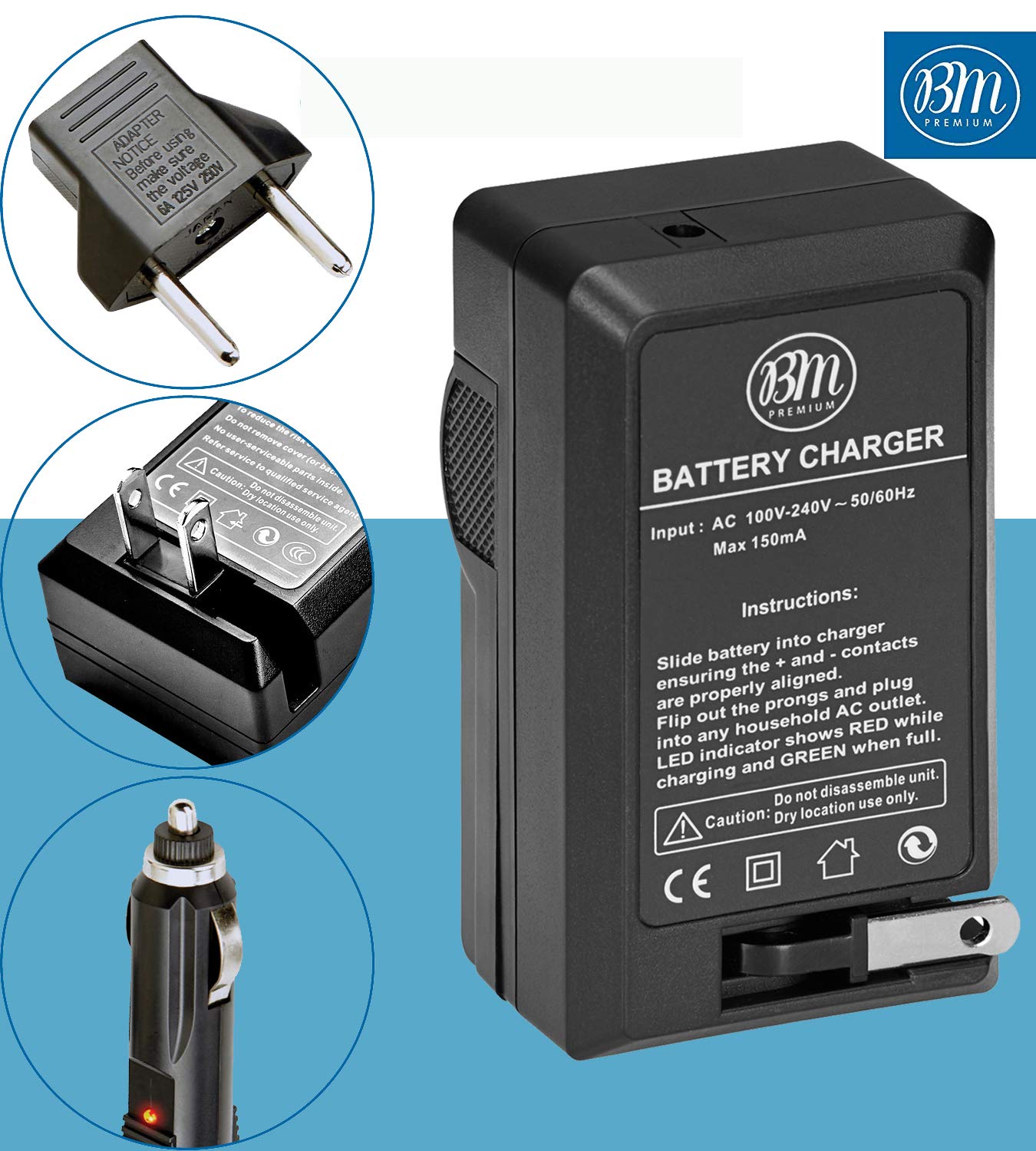 BM Premium NB8L Battery Charger for Canon PowerShot A2200 is, A3000 is, A3100 is, A3200 is, A3300 is Digital Camera