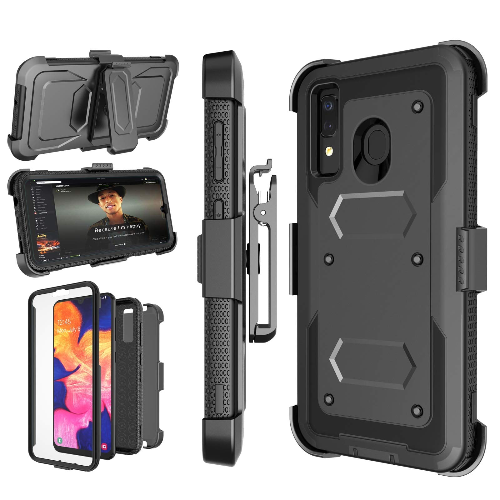 Njjex Rugged Case For Samsung Galaxy A20 A30 A50, For Galaxy A20 / A30 / A50 Case, [Nbeck] Shockproof Heavy Duty Built In Screen