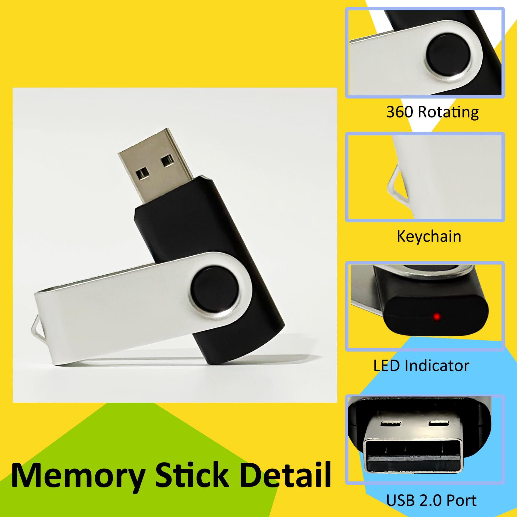 4Gb Usb Flash Drive Bulk Thumb Drive 20 Pack, Nicepicten Bulk Usb 2.0 Flash Drive Pack Memoria Usb Memory Stick Jump Drive Swive