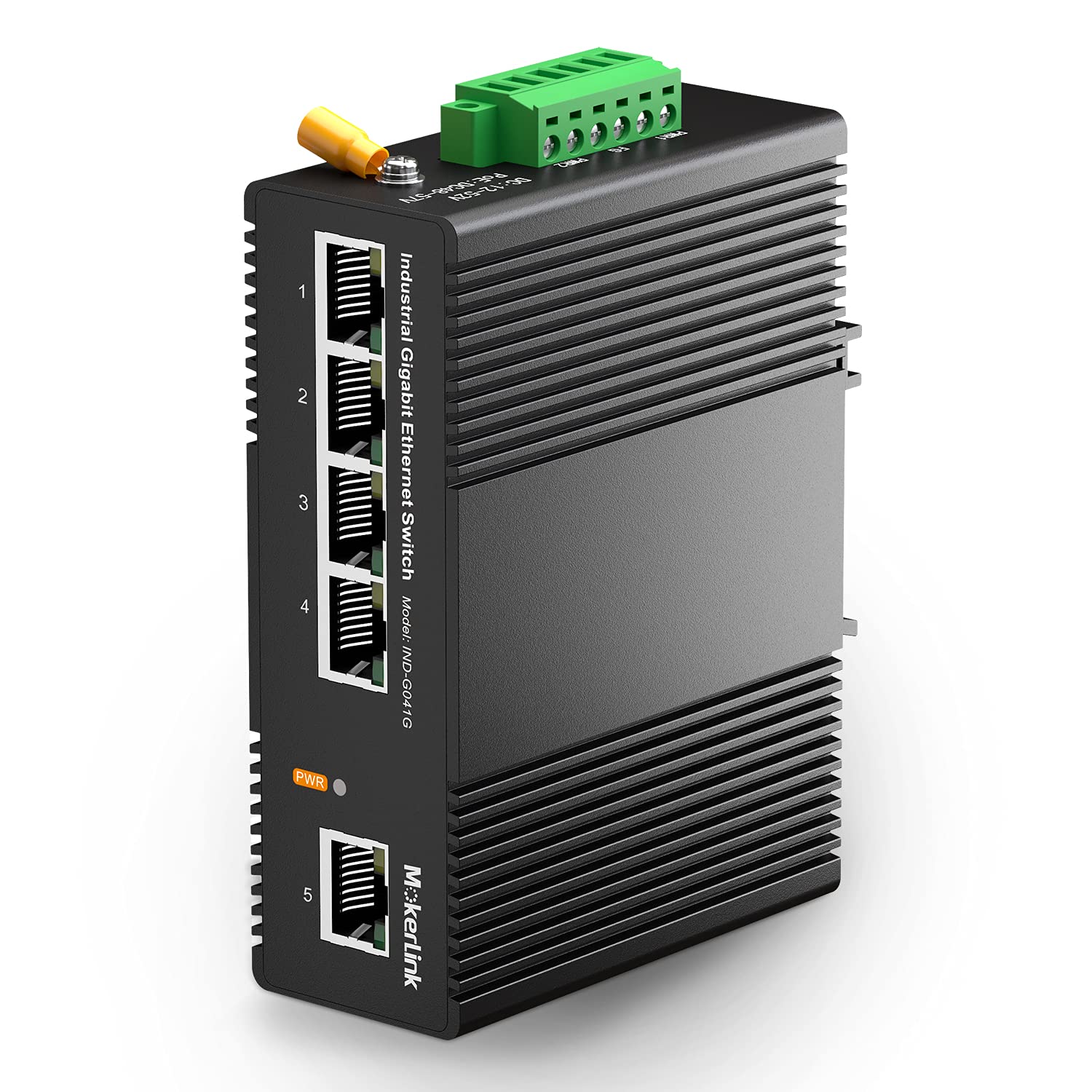 Mokerlink 5 Port Gigabit Industrial Din Rail Ethernet Switch, 14Gbps Switching Capacity, Ip40 Rated Network Switch ( 40 To 185F)