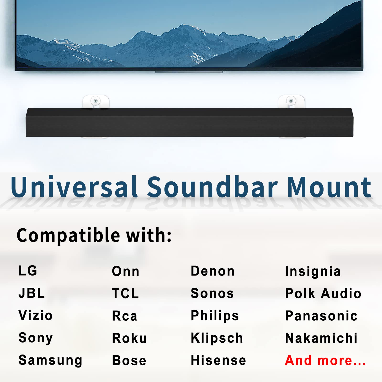 Notiela 2 Pack Universal Soundbar Mount Shelf Sound Bar Mounts For Samsung, Sony, Lg, Vizio, Bose, Onn And More Soundbar Wall Mo