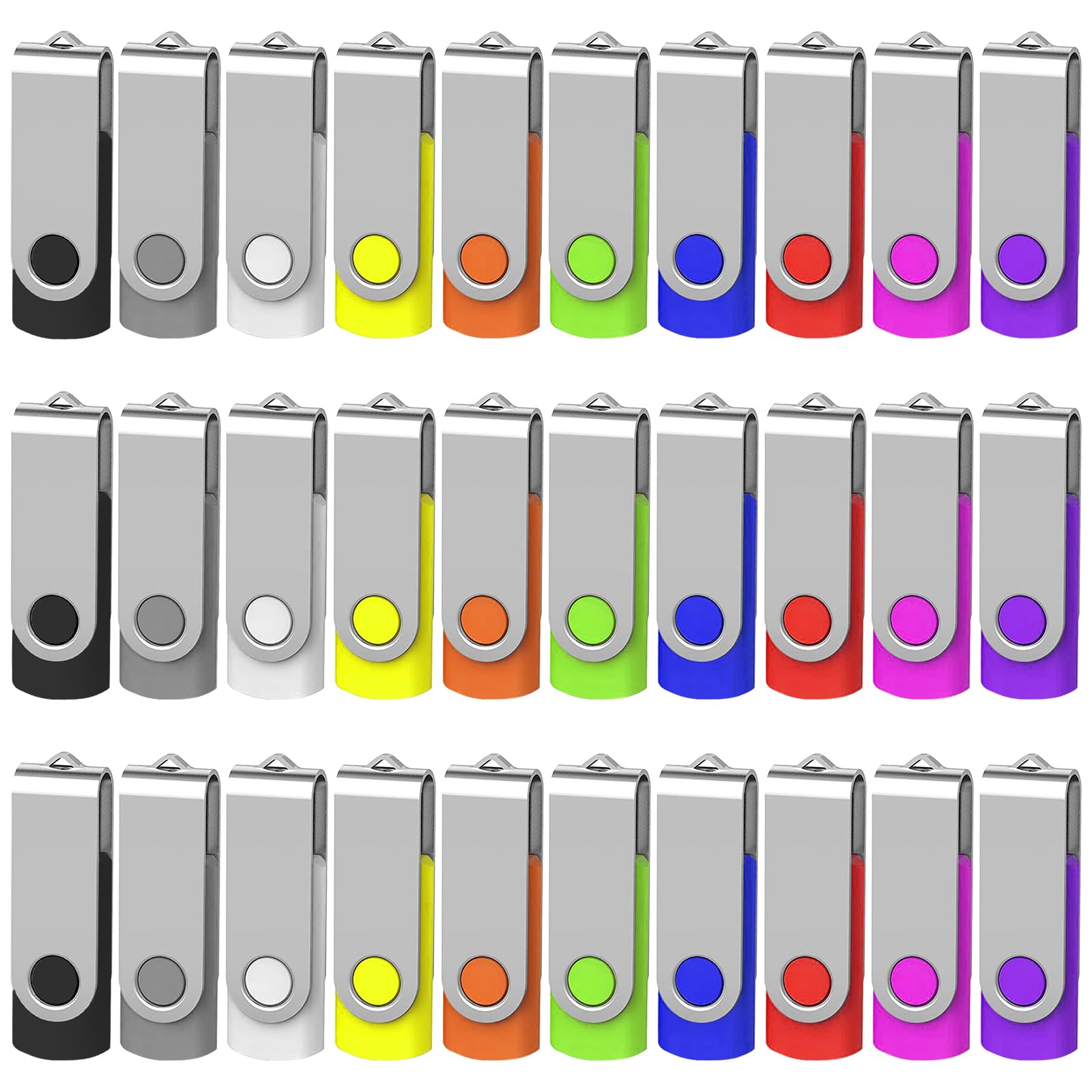 Aretop 1Gb Bulk Flash Drives 100 Pack, Premium Usb 2.0 Flash Drive Bulk 1Gb Thumb Drives 100 Pack (1Gb 100 Pack,Mix Color)