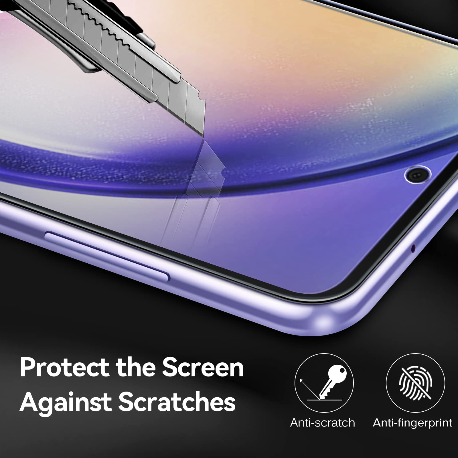 Ivoler [3+3 Pack] Screen Protector For Samsung Galaxy A54 5G 6.4'' 2023 [3 Pack] With [3 Pack] Camera Lens Protector Tempered Gl
