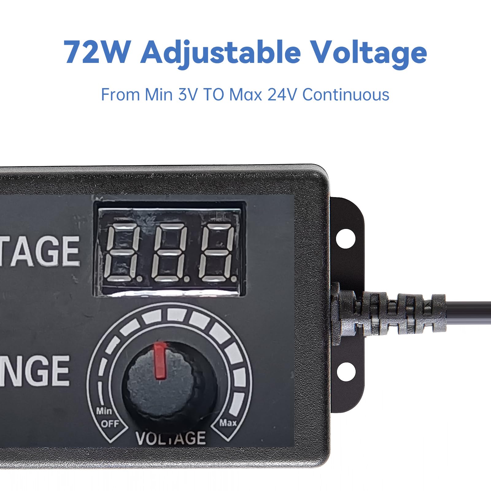 HZHFCB Adjustable 3V-24V 3A 72W Universal AC/DC Power Supply Adapter with 8 Tips Black UM-715