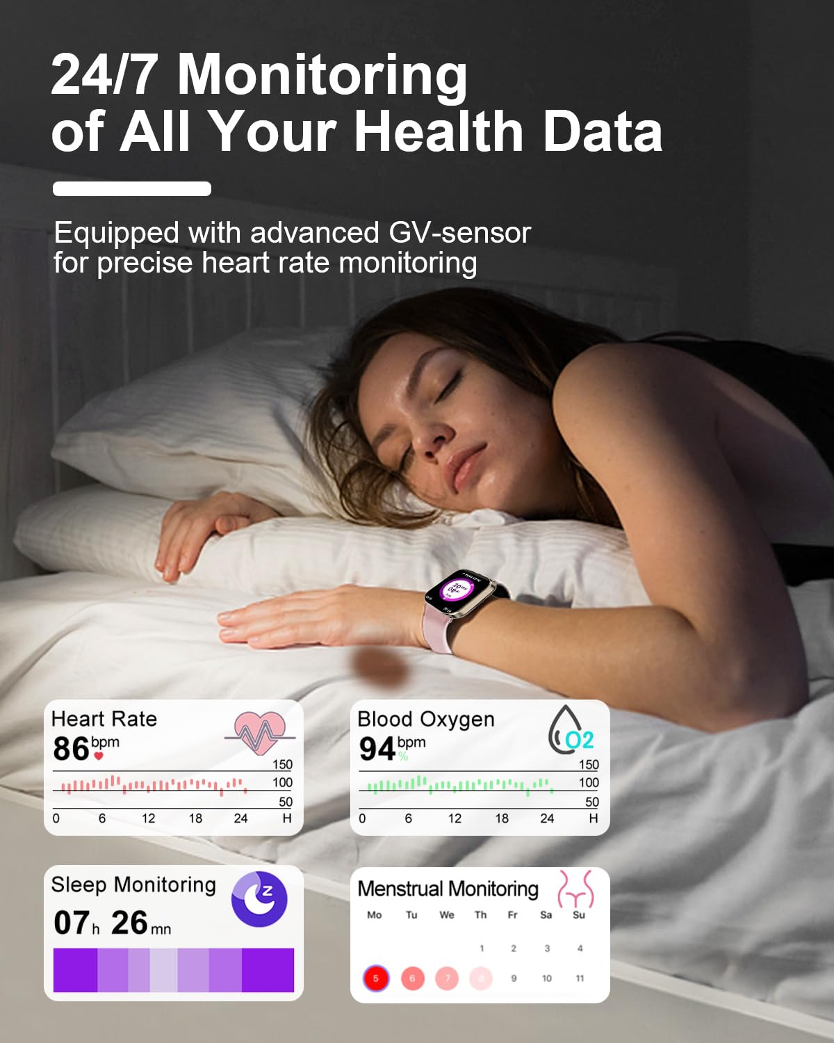 Smart Watch, 2.01    Hd Smart Watches For Women, Fitness Tracker Watch With Blood Pressure/Heart Rate/Sleep Monitor, Bluetooth 5