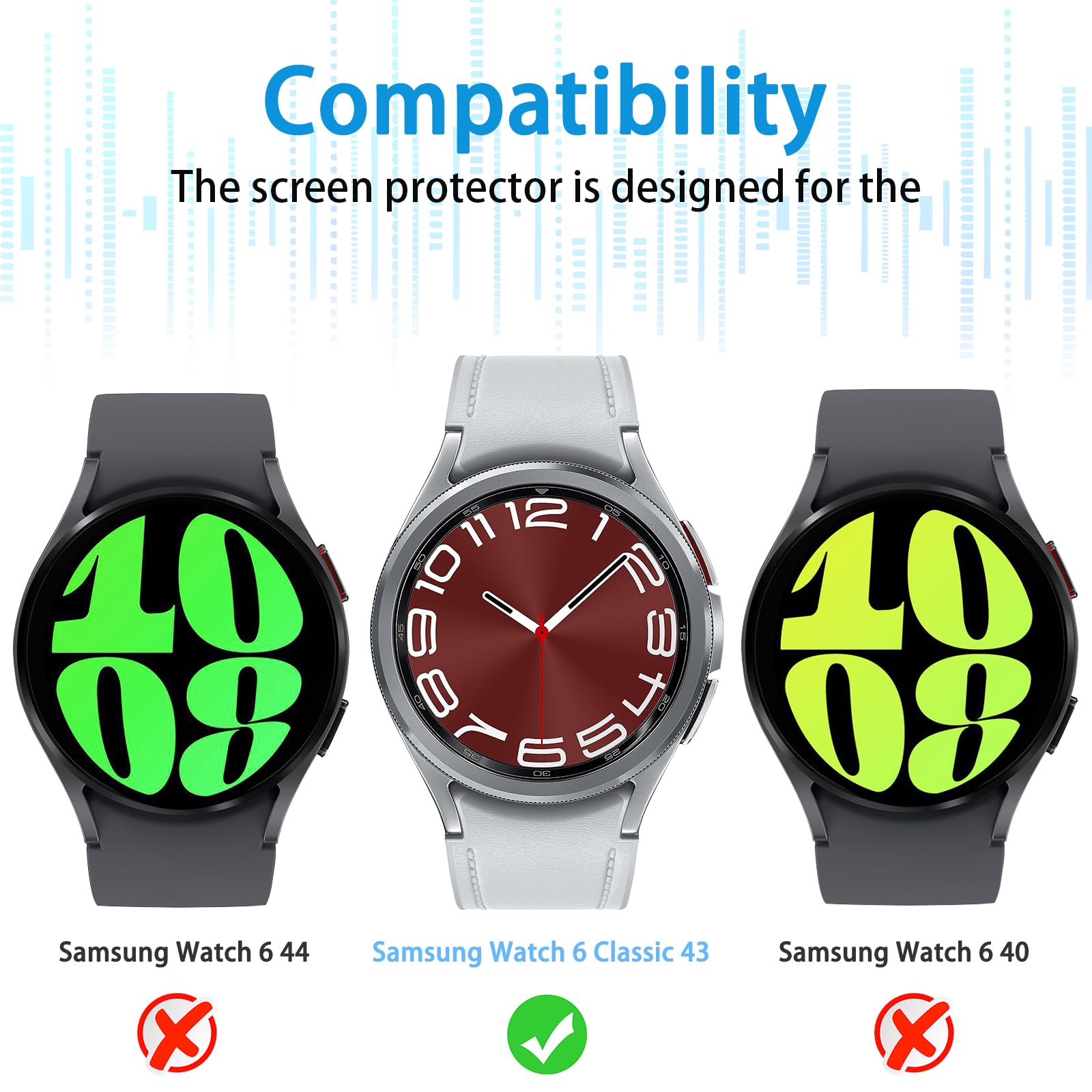 Suoman 4 Pack For Samsung Galaxy Watch 6 Classic 43Mm Privacy Screen Protector, [Anti Peeping] 9H Hardness Ultra Thin Tempered G