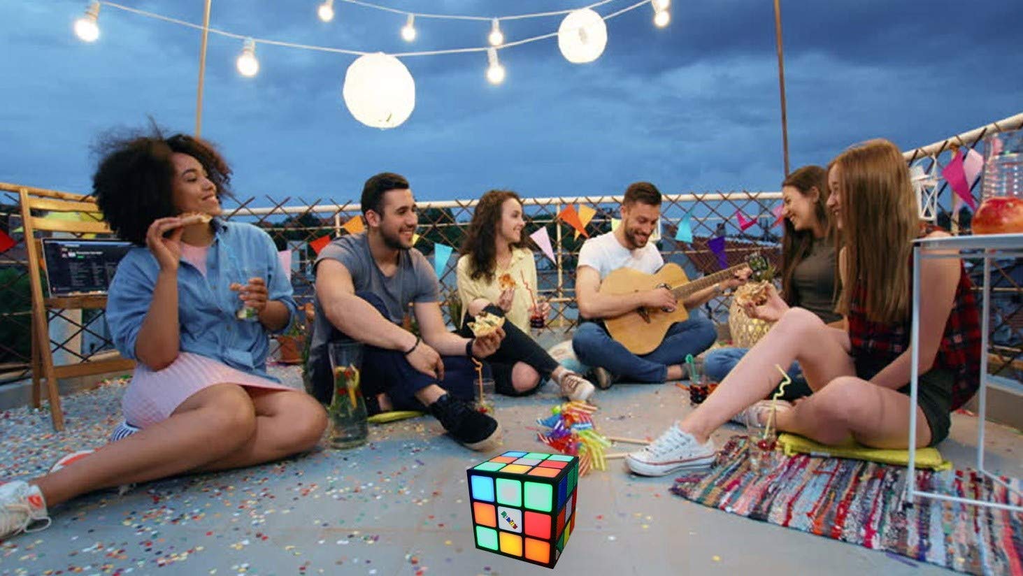 Rubik'S Cube Portable Light Up Cube Speaker