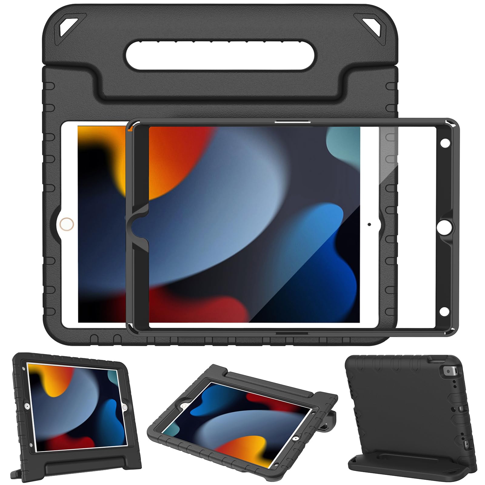 Ltrop Kids Case For Ipad 9Th/ 8Th/ 7Th Generation (2021/2020/ 2019), Ipad 10.2 Case With Built In Screen Protector, Shockproof H