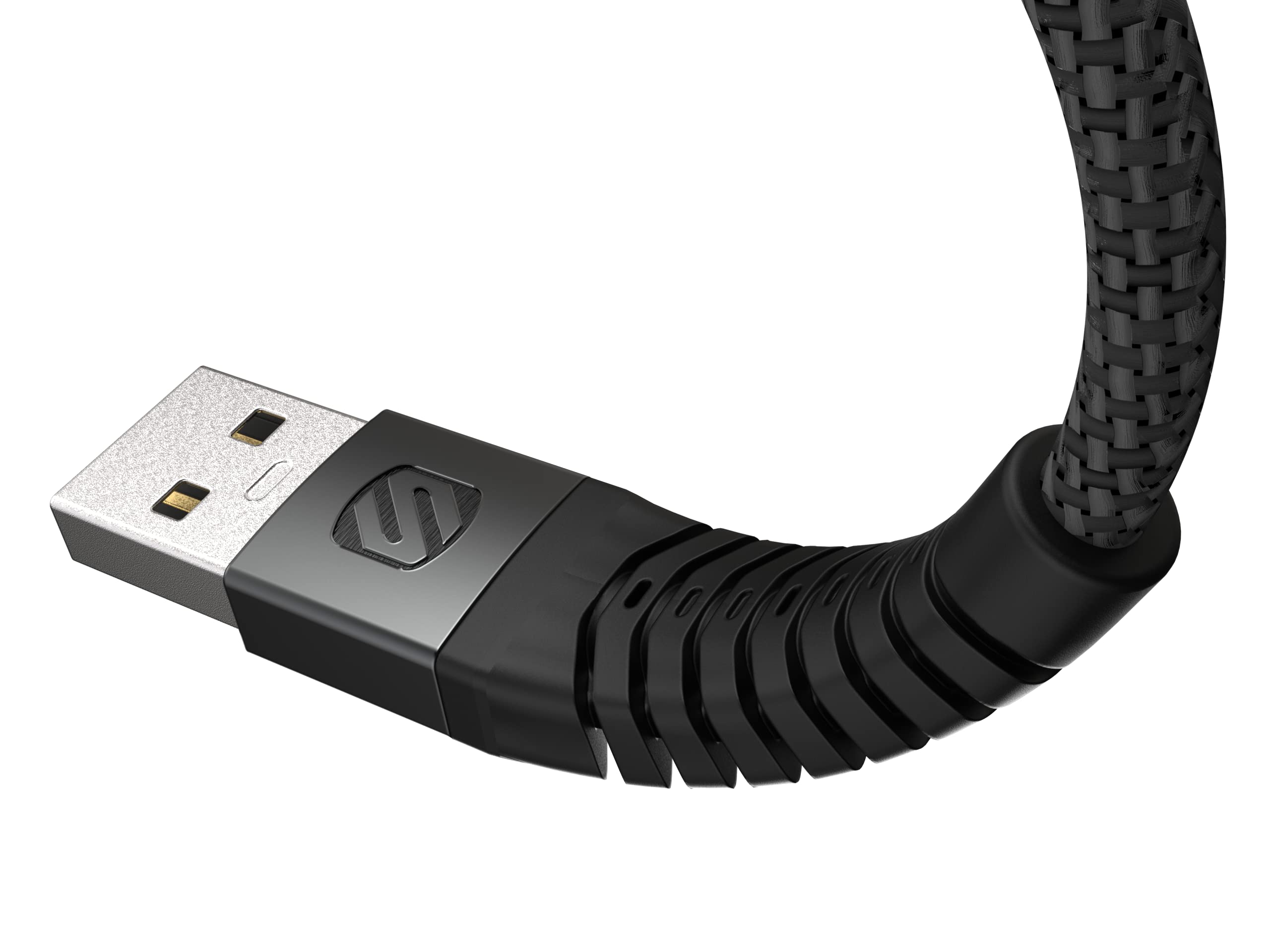 Scosche HDi3B10SG SP Strikeline Heavy Duty Premium USB to MFi Certified Lightning Charge & Sync Braided Cable 10 ft. Black/Space Gray