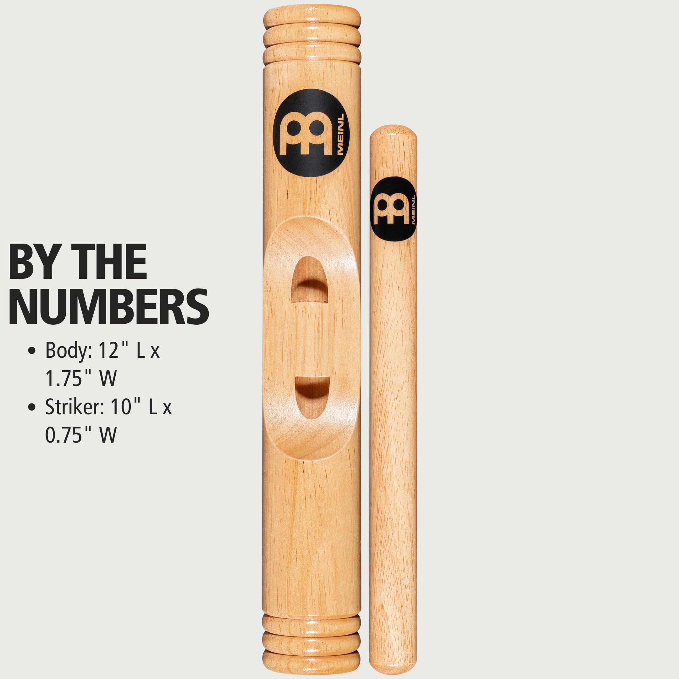 Meinl Percussion Cl3Hw African Hardwood Claves, Hollow Body
