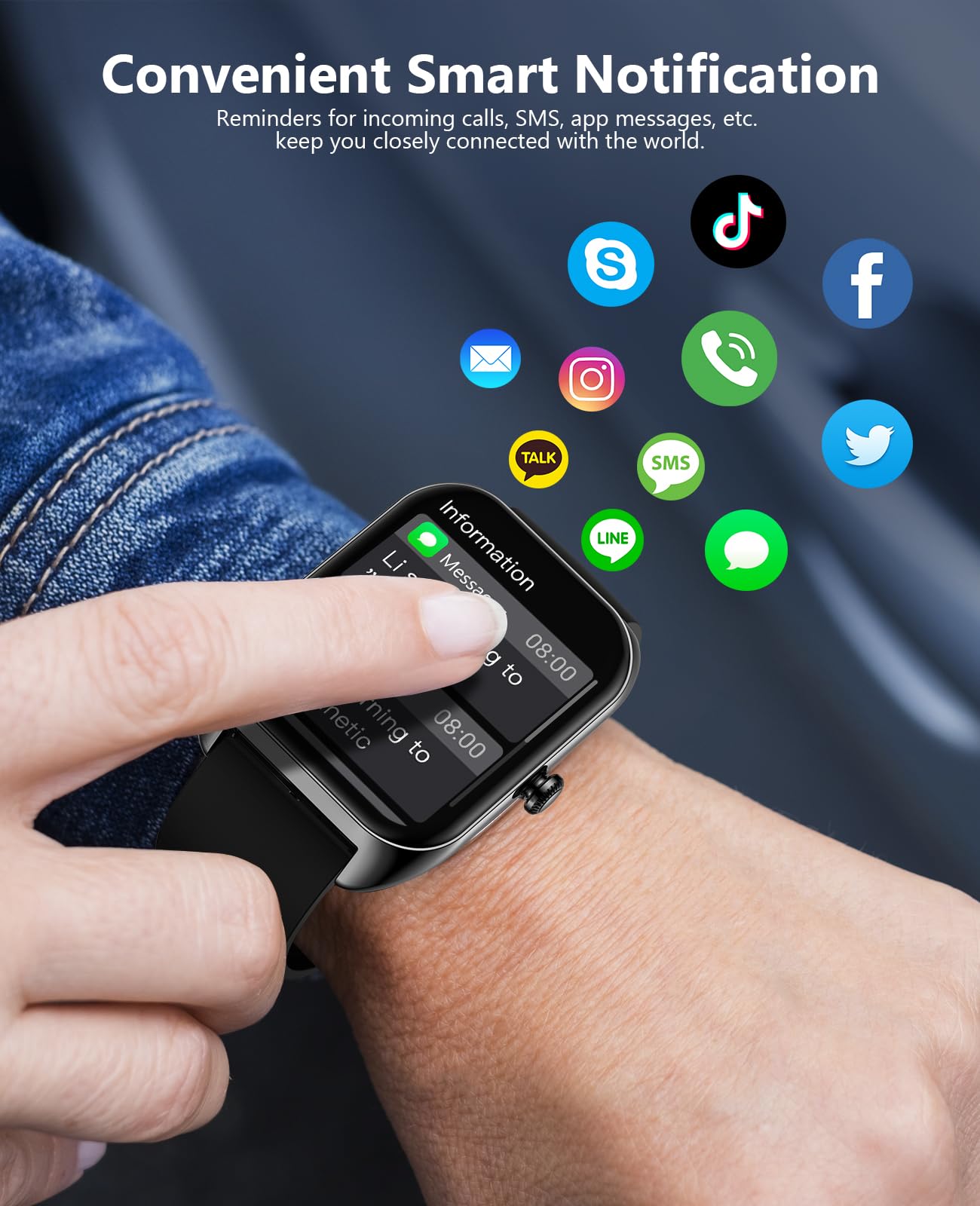 Smart Watch (Answer/Make Call) For Men Women, 2.02 '' Smartwatch With Blood Oxygen/Blood Pressure/Heart Rate/Sleep Monitor, Ipx8