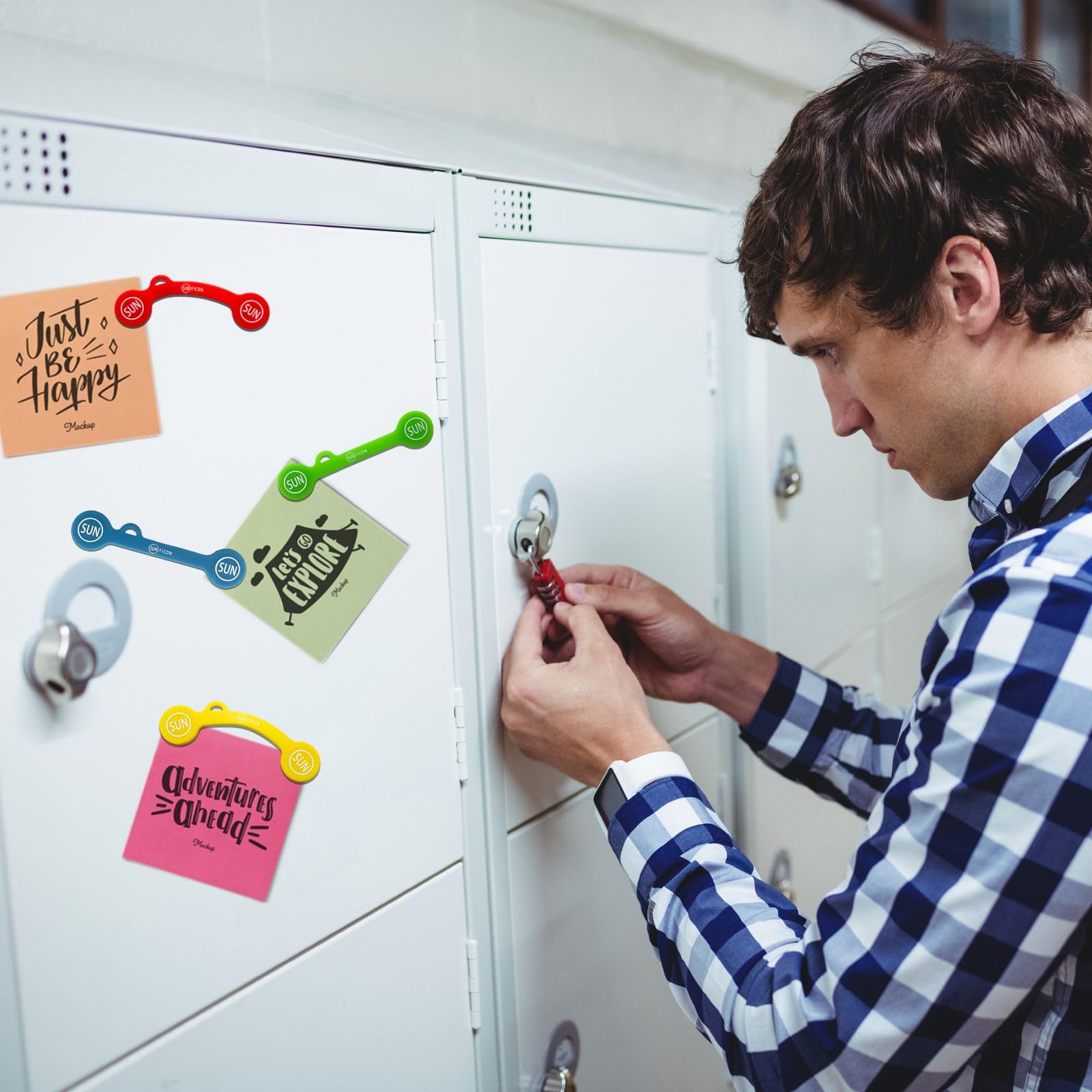 Sunficon 14 Pack Magnetic Cable Organizers Rainbow Cable Clips Earbuds Cords Winder Bookmark Whiteboard Noticeboard Fridge Magne