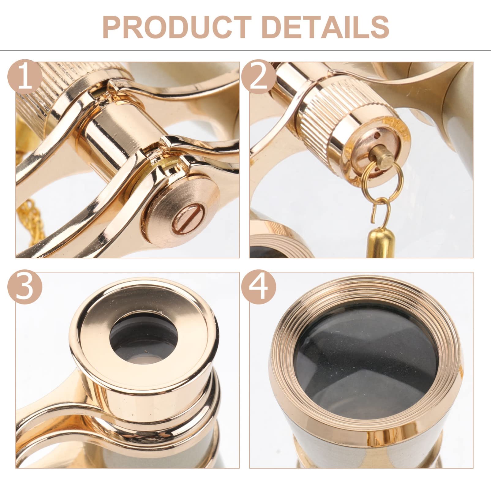 Opera Glasses Binoculars 3X25, Mini Theater Binoculars Glasses With Necklace Chain, Vision Binoculars For Women Adults In Musica